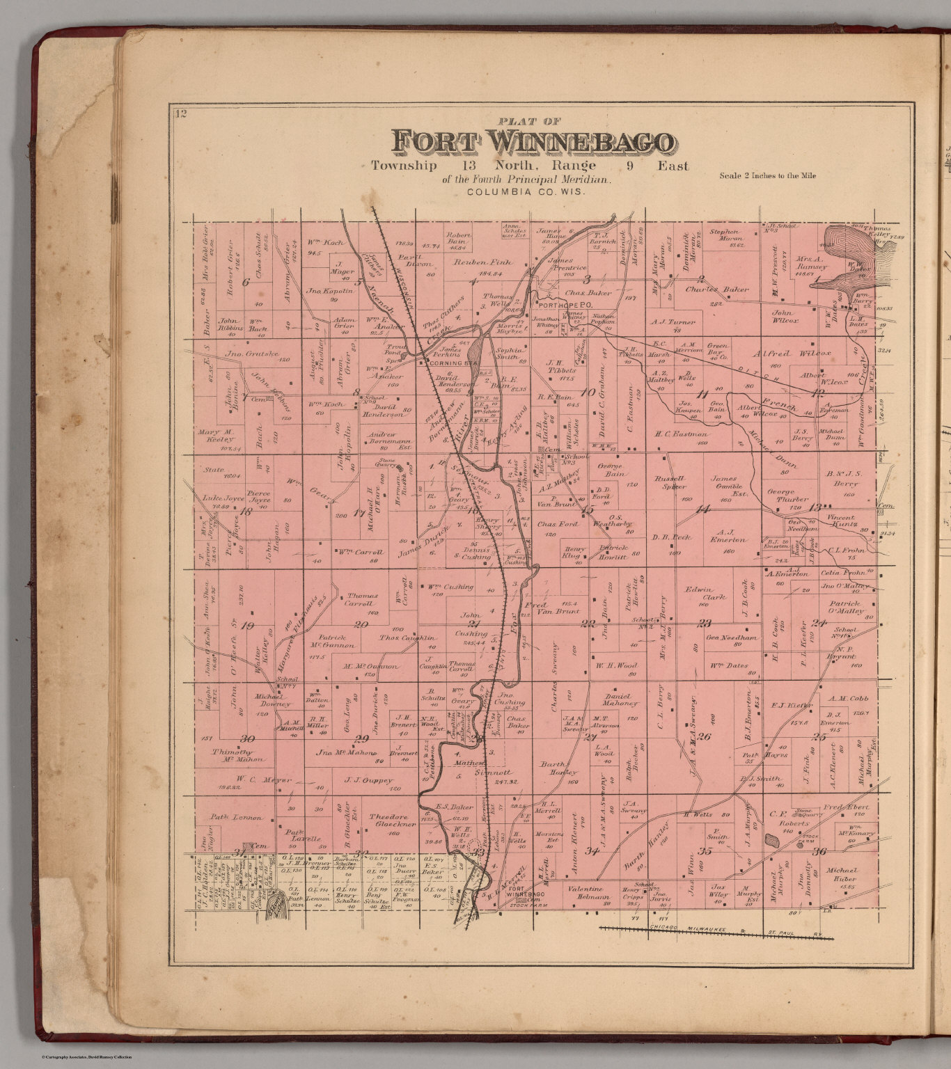 Fort Winnebago Township, Columbia County, Wisconsin. David Rumsey