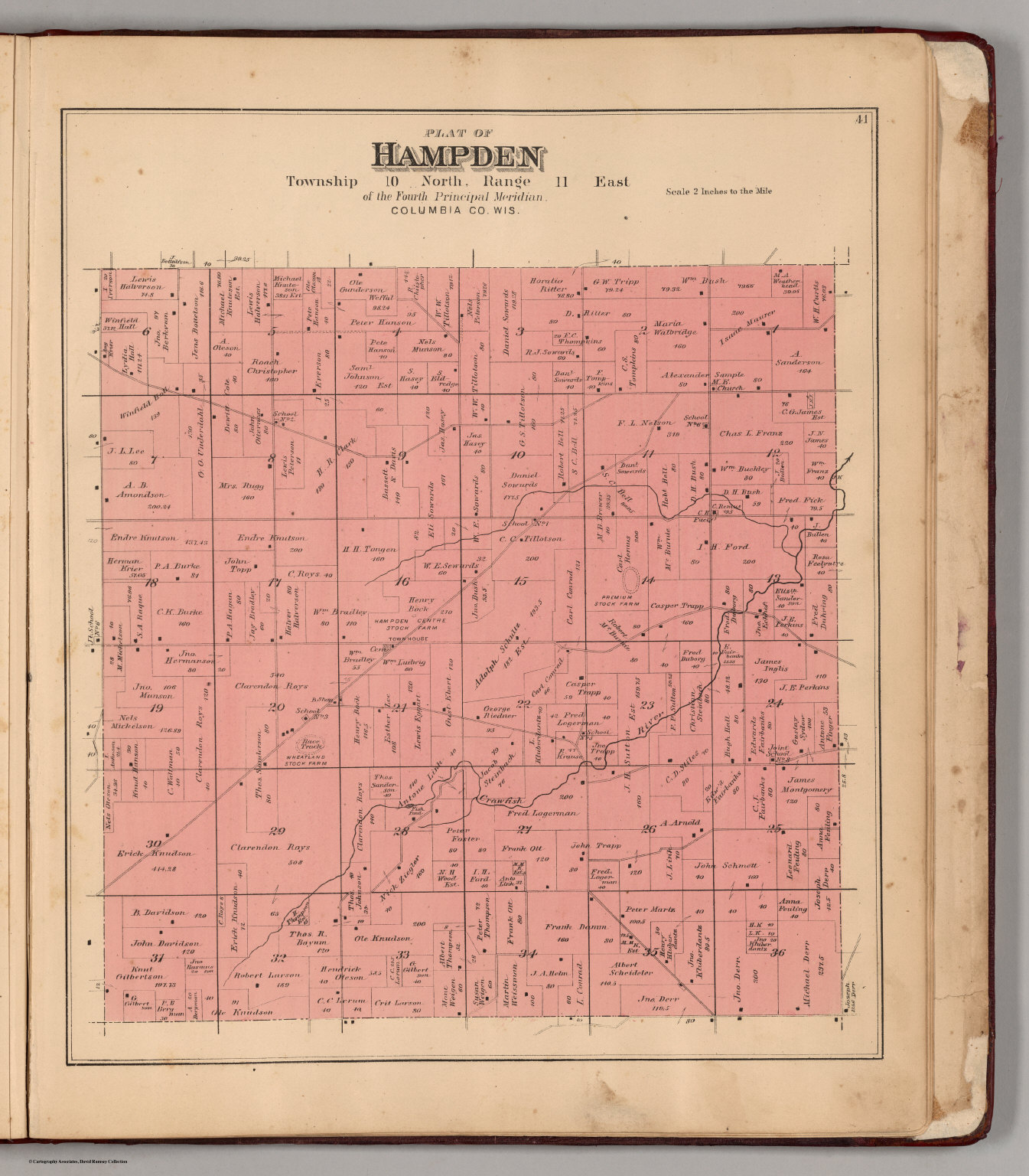 Hampden Township, Columbia County, Wisconsin. David Rumsey Historical Map Collection