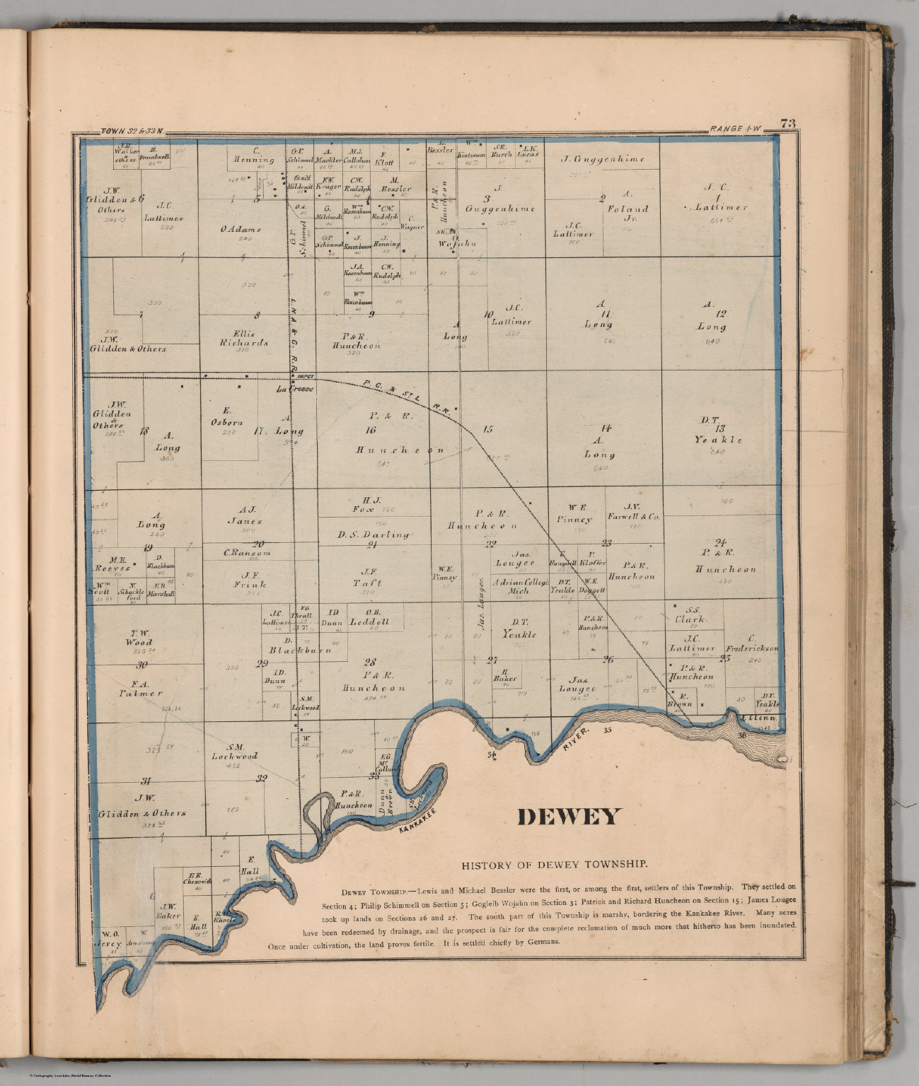 Dewey Township, Laporte County, Indiana. David Rumsey Historical Map