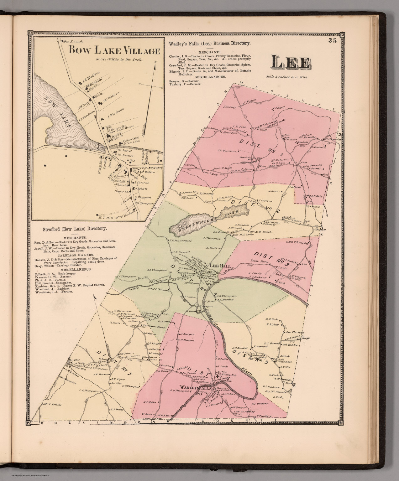 Lee, Strafford County, New Hampshire. Bow Lake Village. David Rumsey