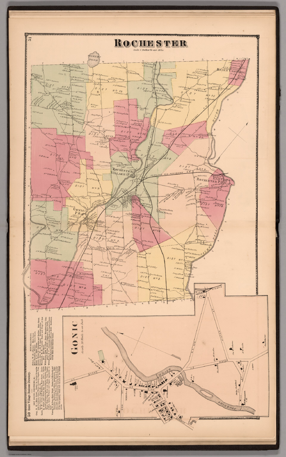 Rochester, Strafford County, New Hampshire. Gonic. David Rumsey
