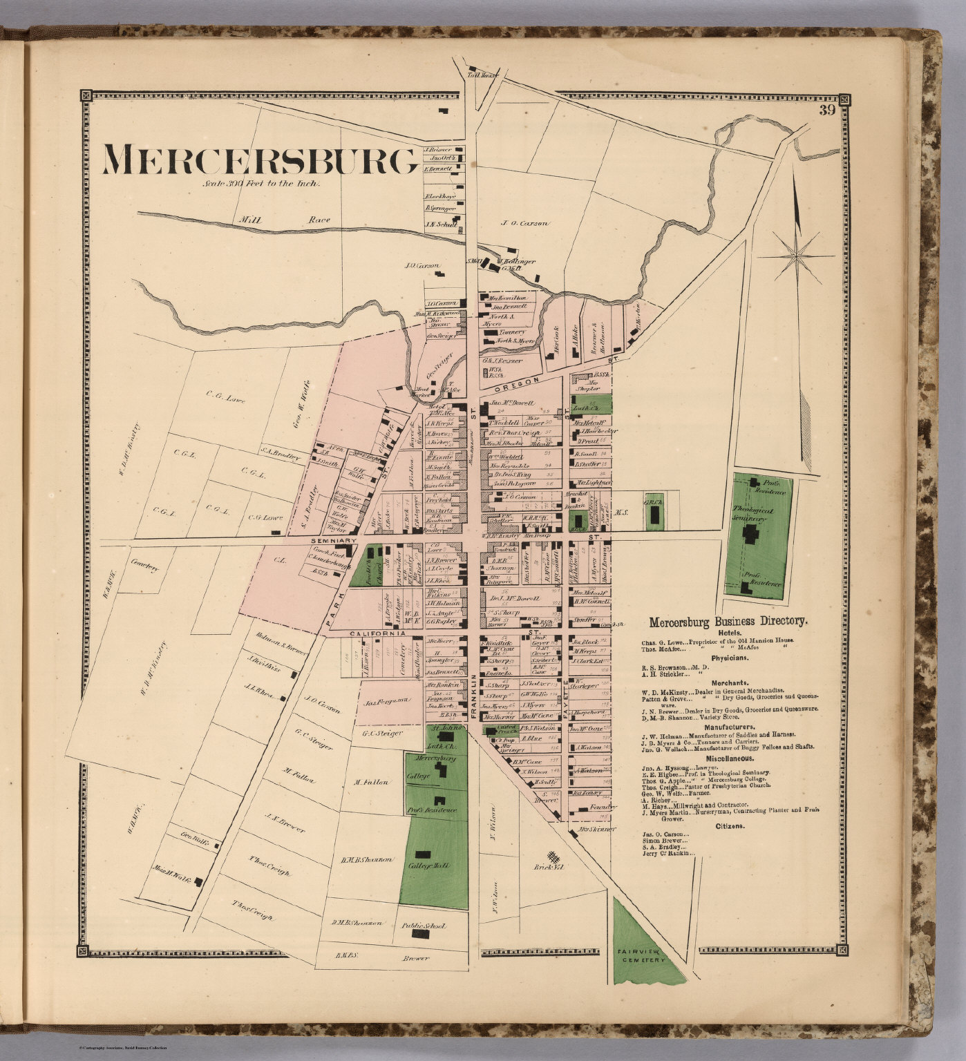 Mercersburg, Franklin County, Pennsylvania. David Rumsey Historical