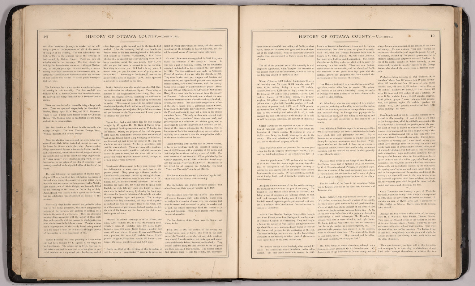 Text History of Ottawa County, (Ohio) Continued. David Rumsey