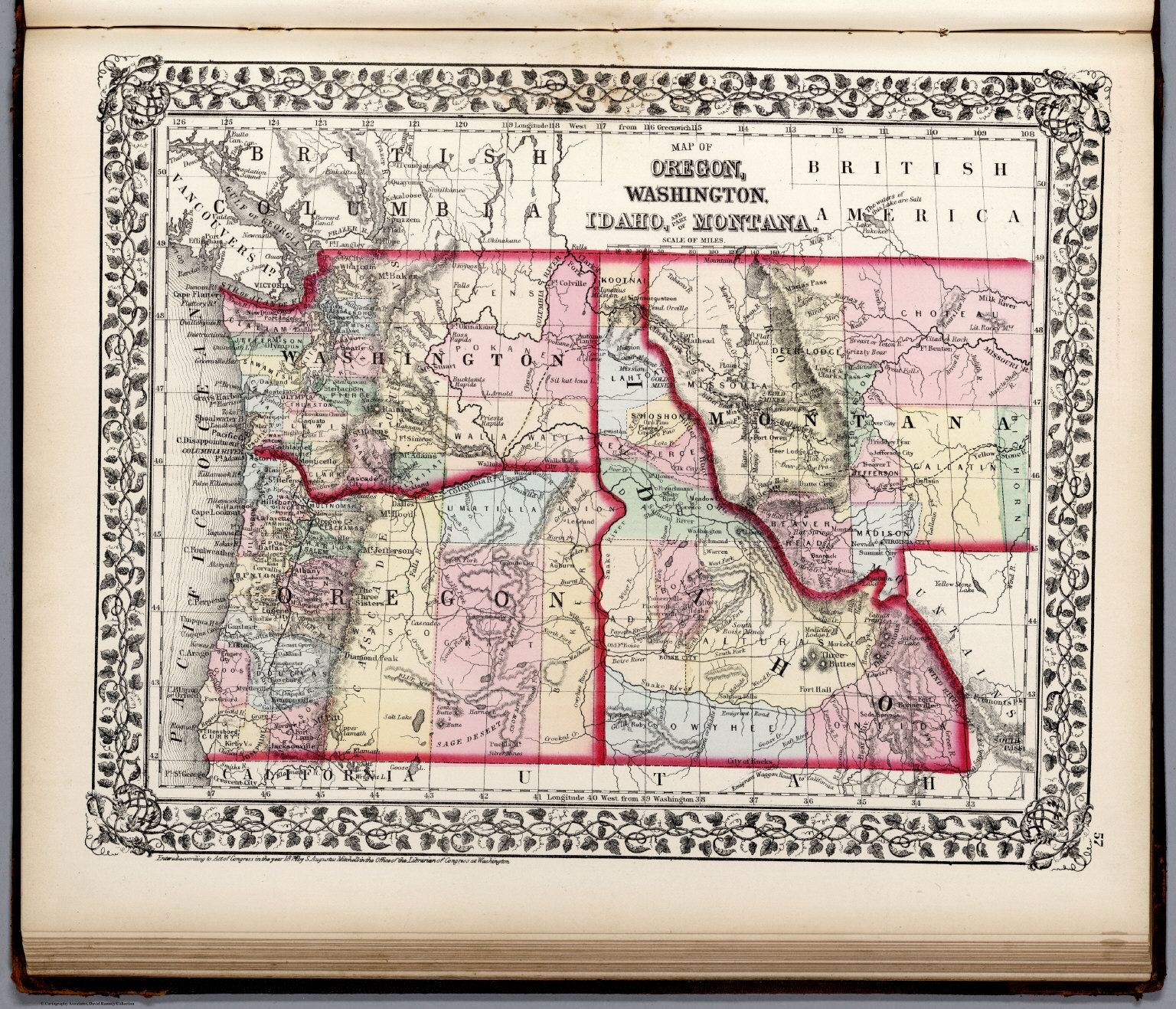 Map of Oregon, washington, Idaho, and part of Montana - David Rumsey ...