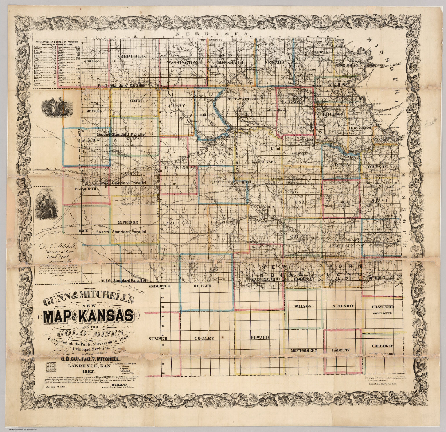 New Map Of Kansas And The Gold Mines David Rumsey Historical Map Collection