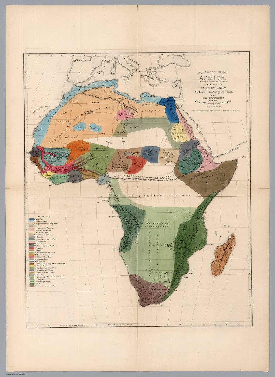 Earliest Map Of Africa Ethnographical Map of Africa, in the Earliest Times.   David 