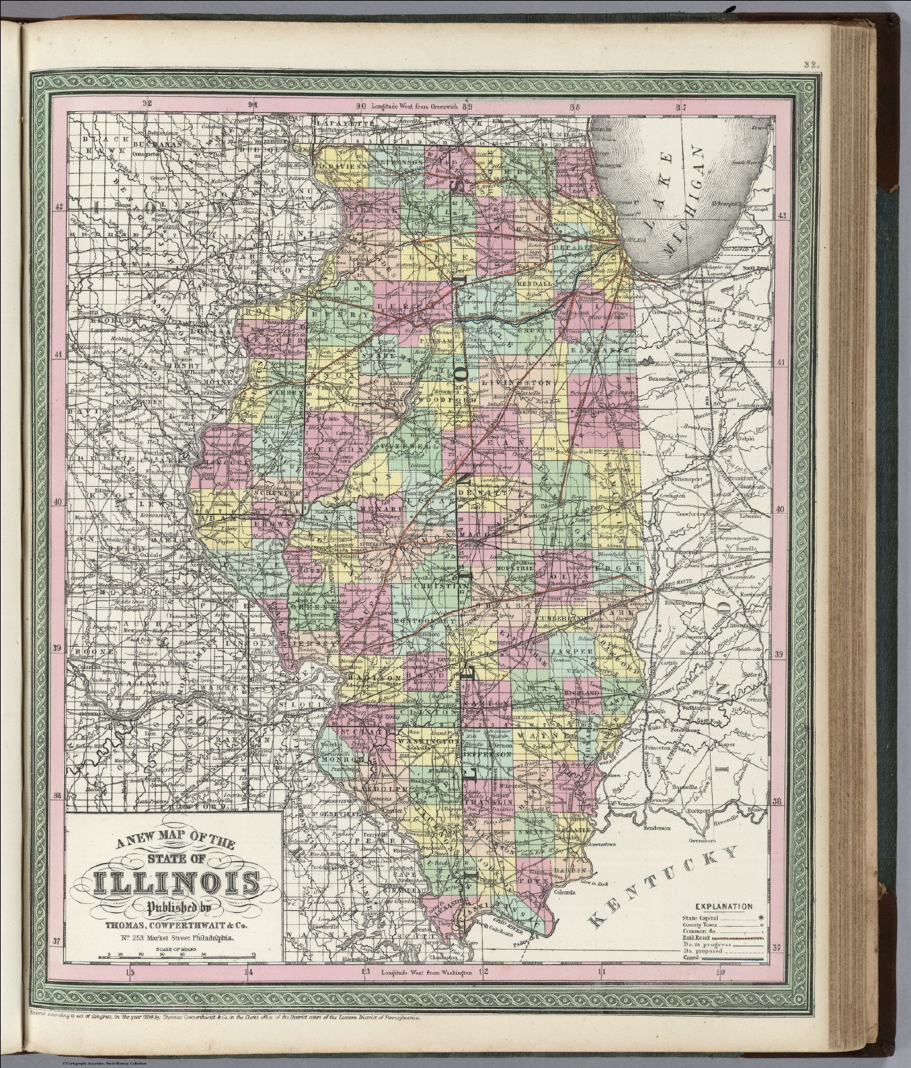 A New Map Of The State Of Illinois David Rumsey Historical Map Collection 7820