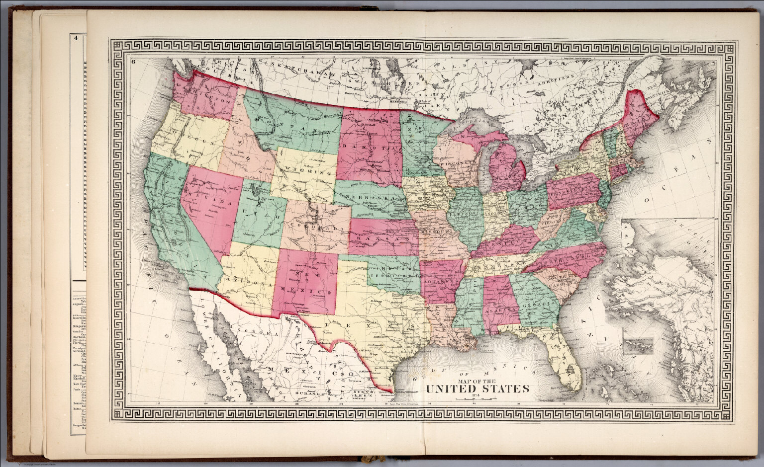 Map Of The United States 1874 David Rumsey Historical Map Collection