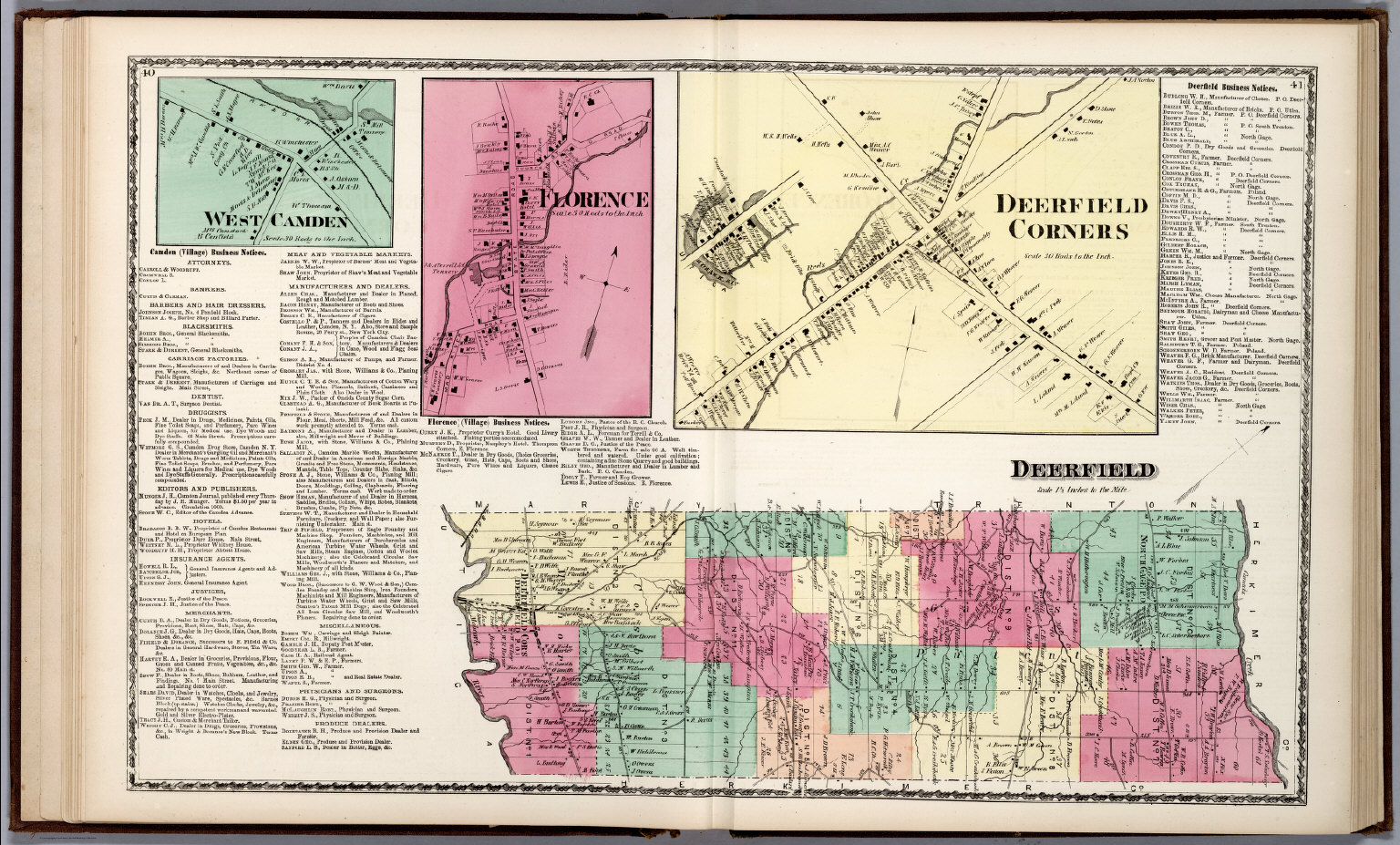 Deerfield, Oneida County, New York. West Camden. Florence. Deerfield