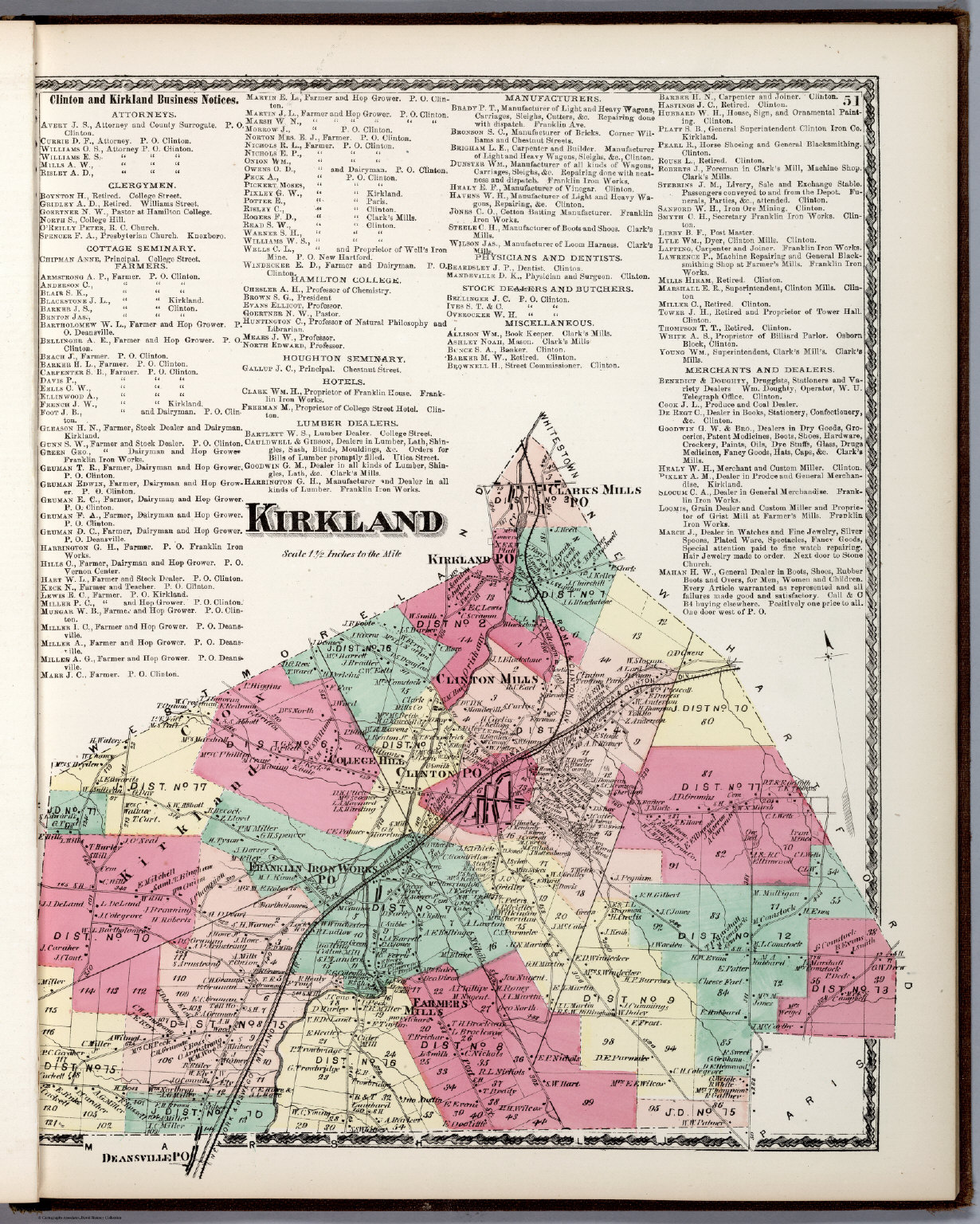 Kirkland, Oneida County, New York. David Rumsey Historical Map Collection