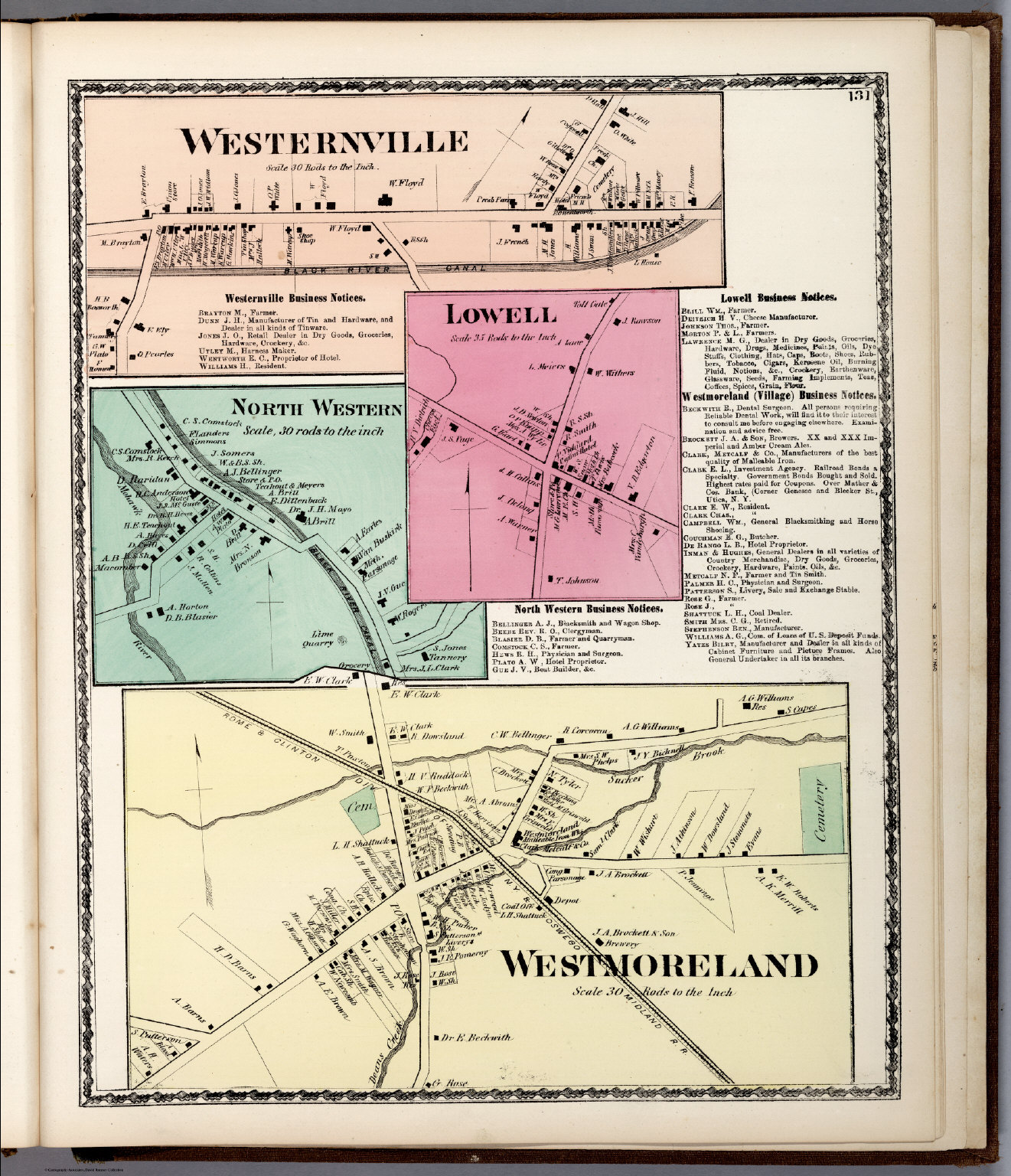 Westmoreland. North Western. Lowell. Westernville. New York. David