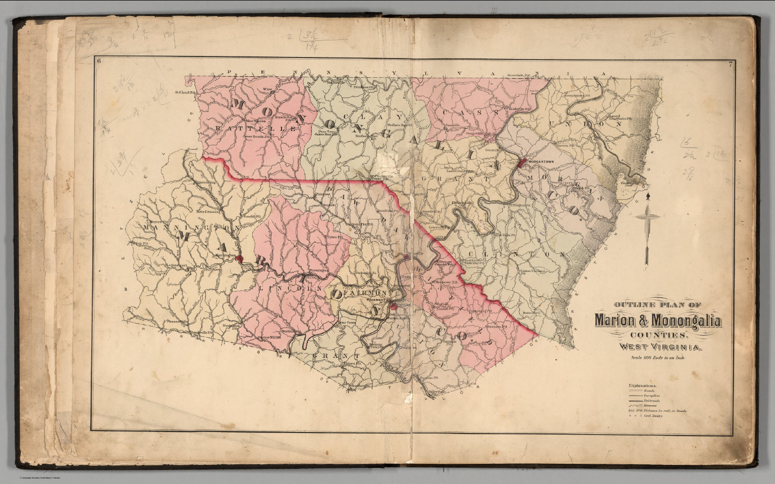 Outline Plan of Marion & Monongalia Counties, West Virginia. David