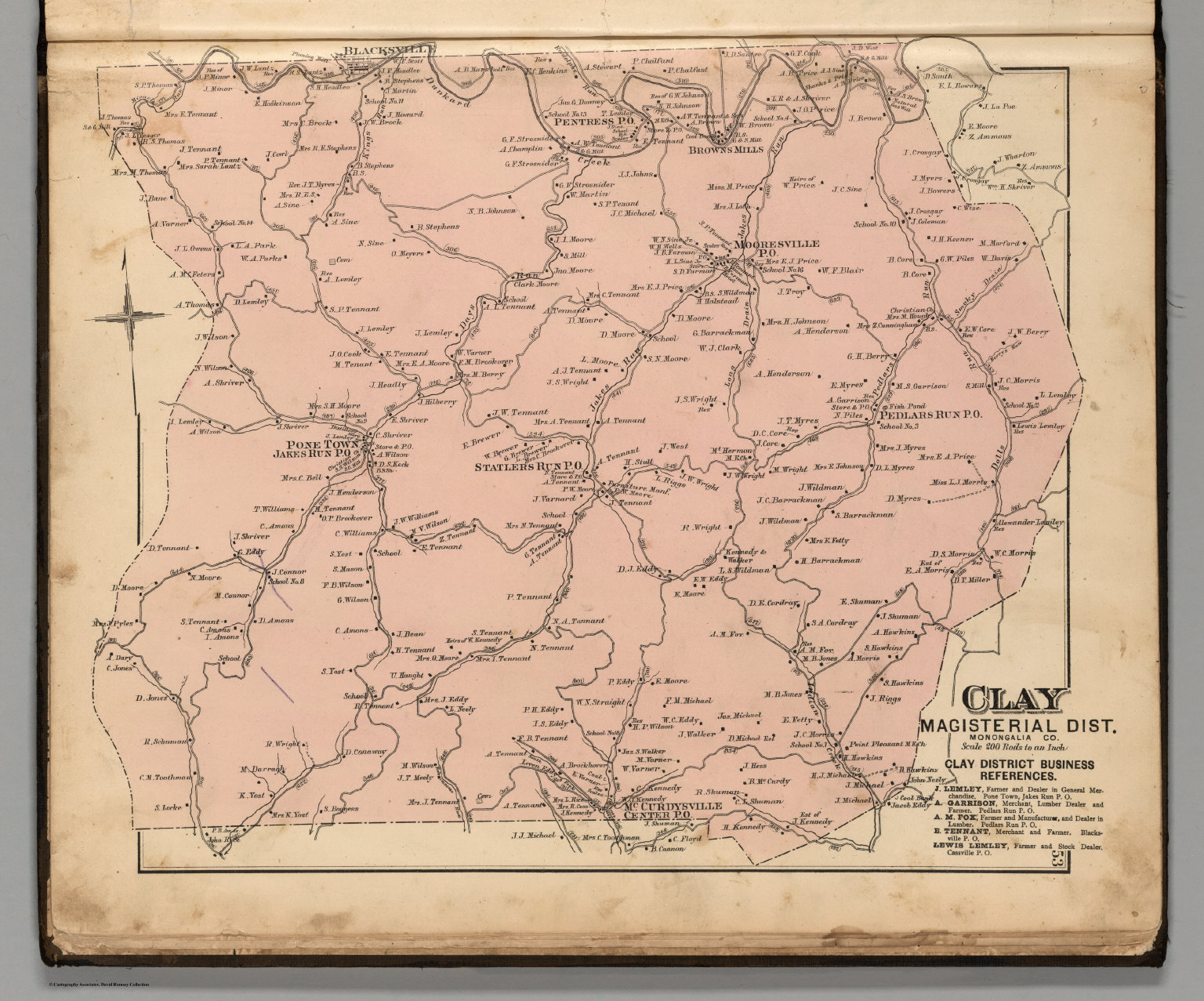 Monongalia County Tax Maps Clay Magisterial District, Monongalia County, West Virginia. - David Rumsey  Historical Map Collection