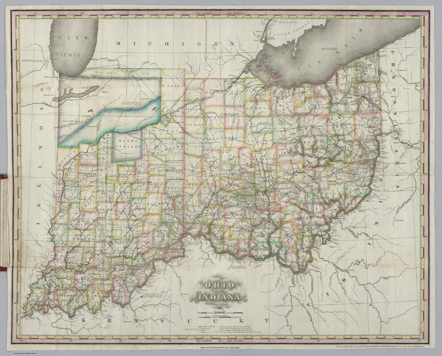 Ohio And Indiana - David Rumsey Historical Map Collection