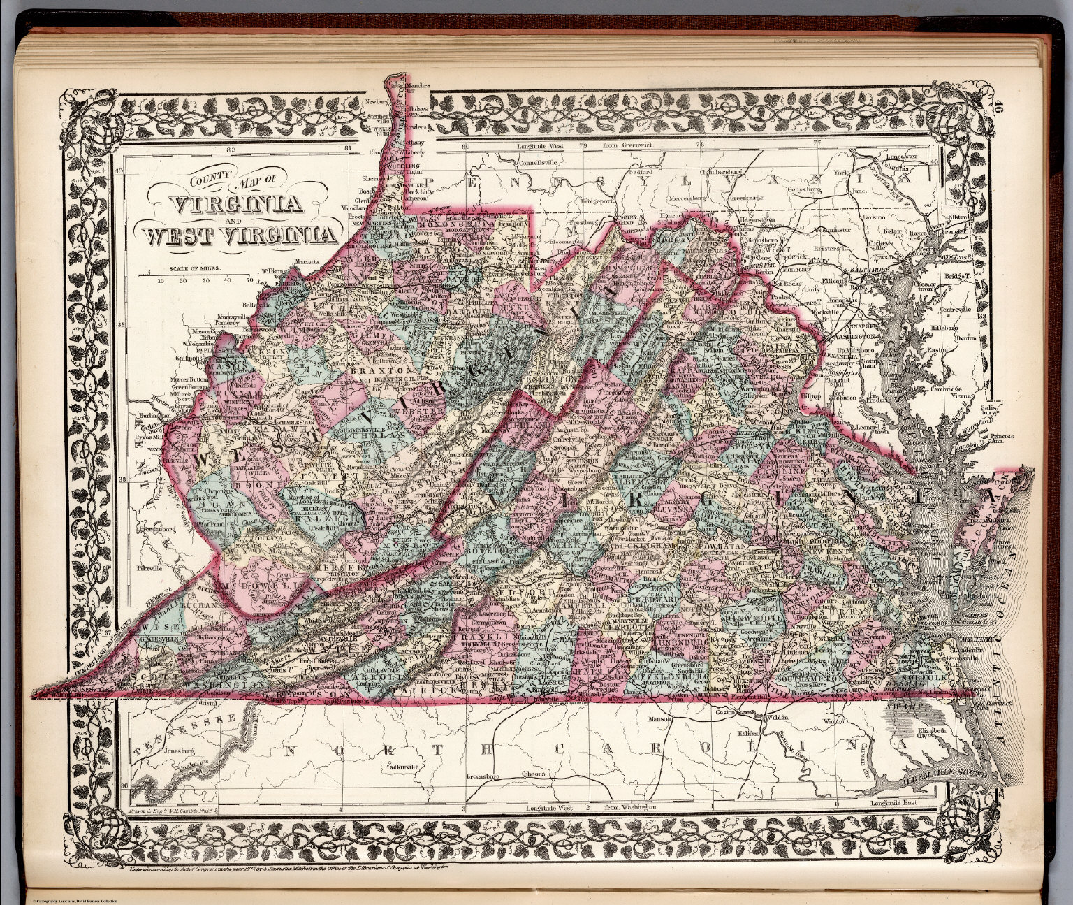 County map of Virginia and West Virginia David Rumsey Historical Map