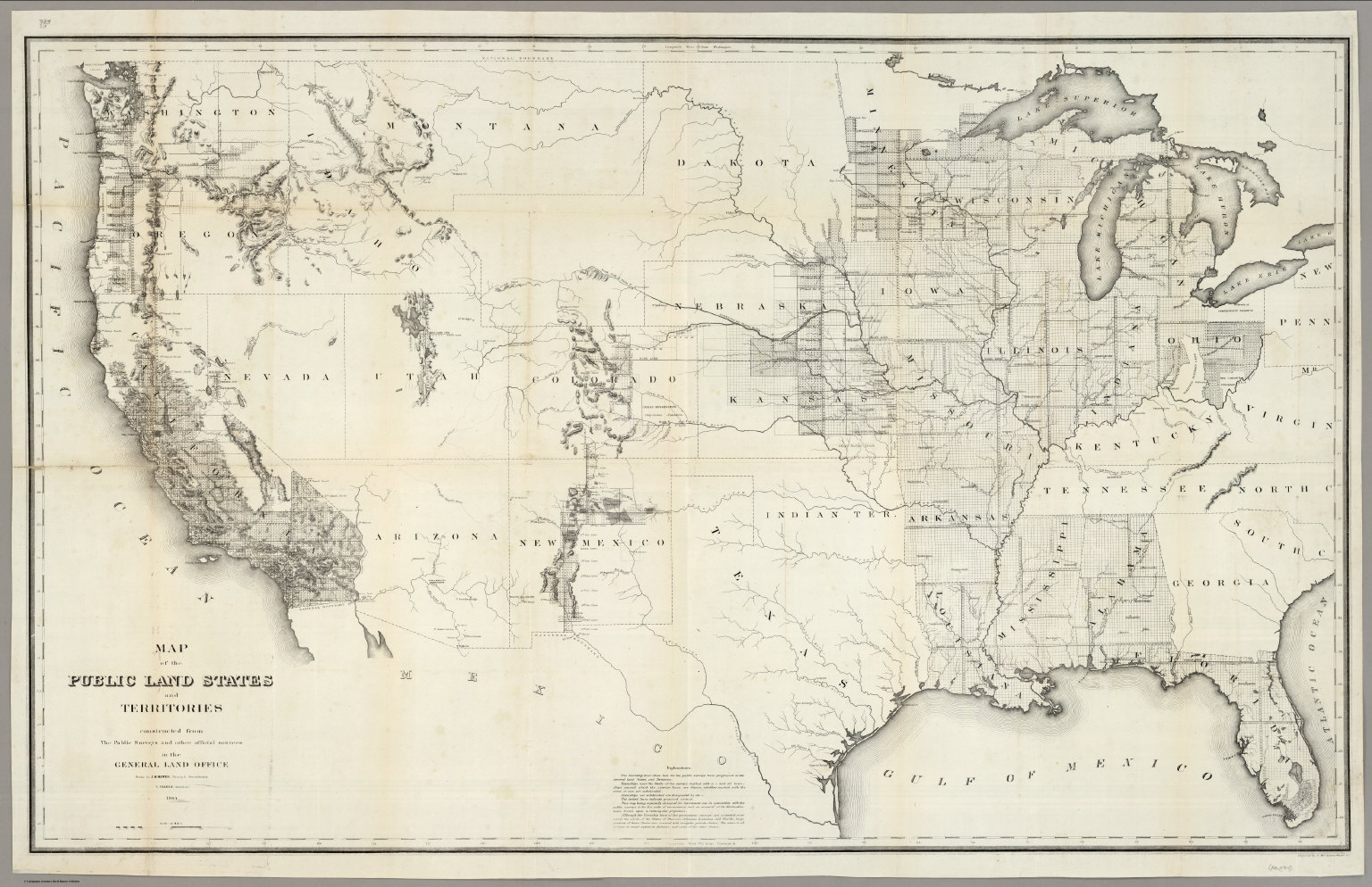 Map of the Public Land States And Territories - David Rumsey Historical ...