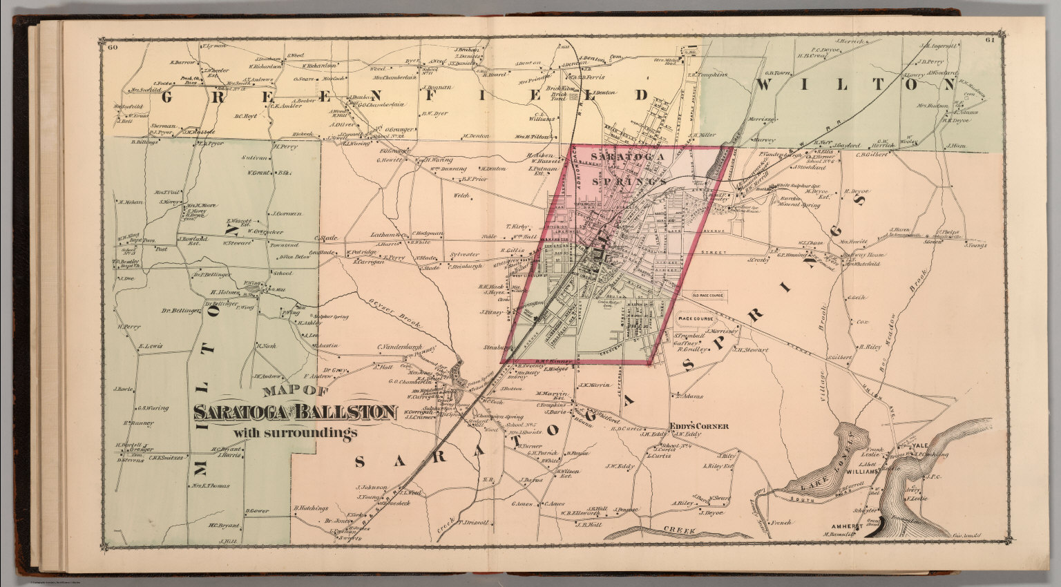 Saratoga And Ballston With Surroundings New York David Rumsey Historical Map Collection 5673