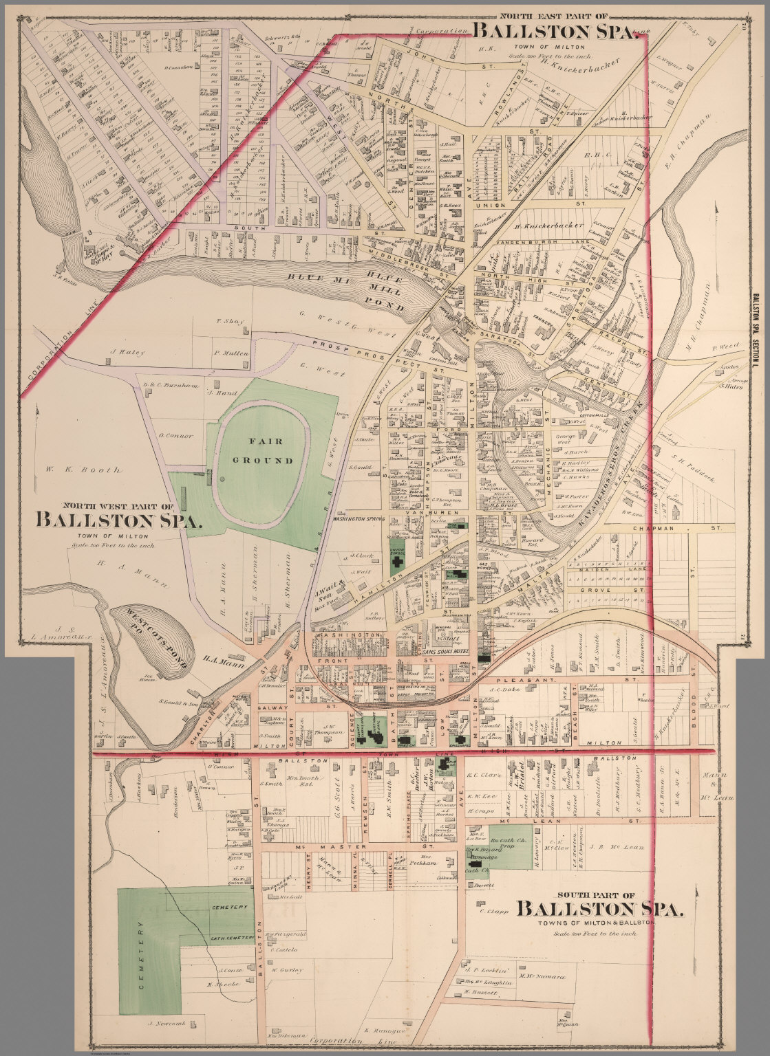 Composite Ballston Spa Saratoga County New York David Rumsey Historical Map Collection 4285