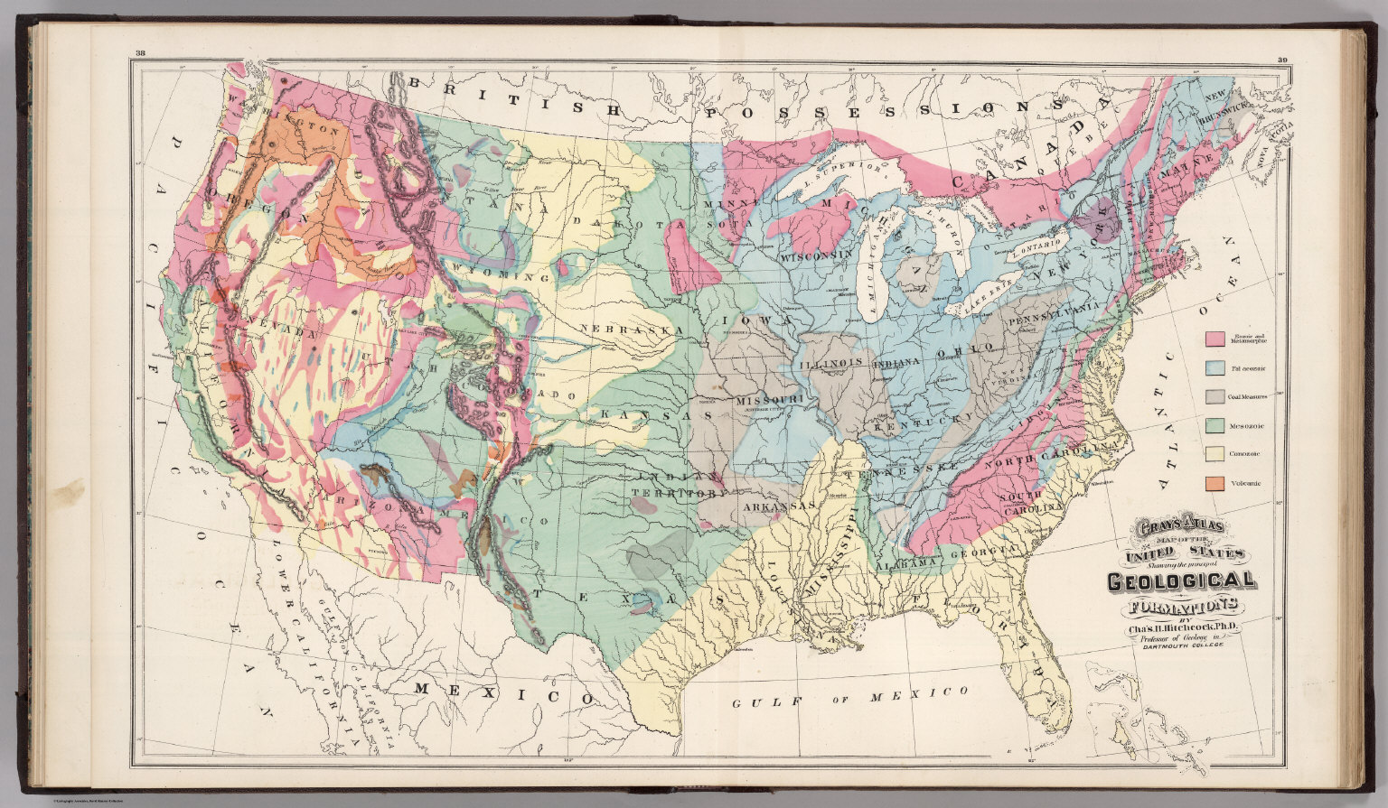 Geological Formations Of The United States David Rumsey Historical Map Collection 9276