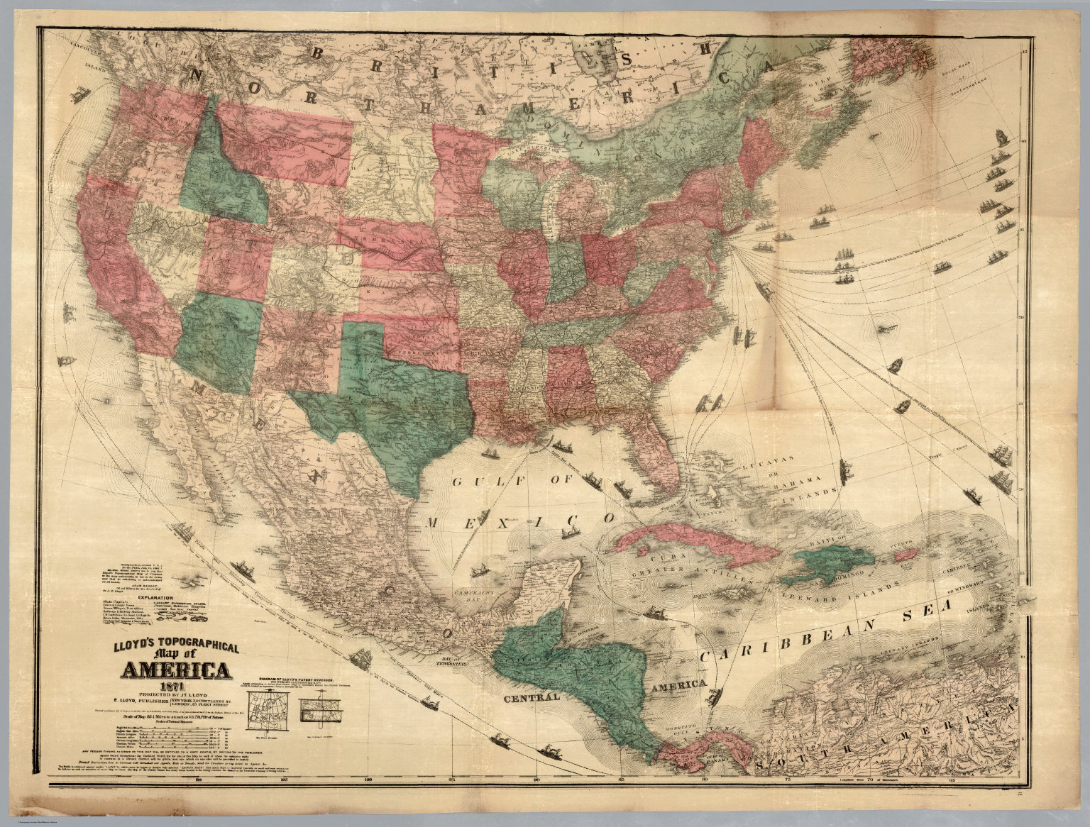 Topographical Map Of America 1871 - 4746000