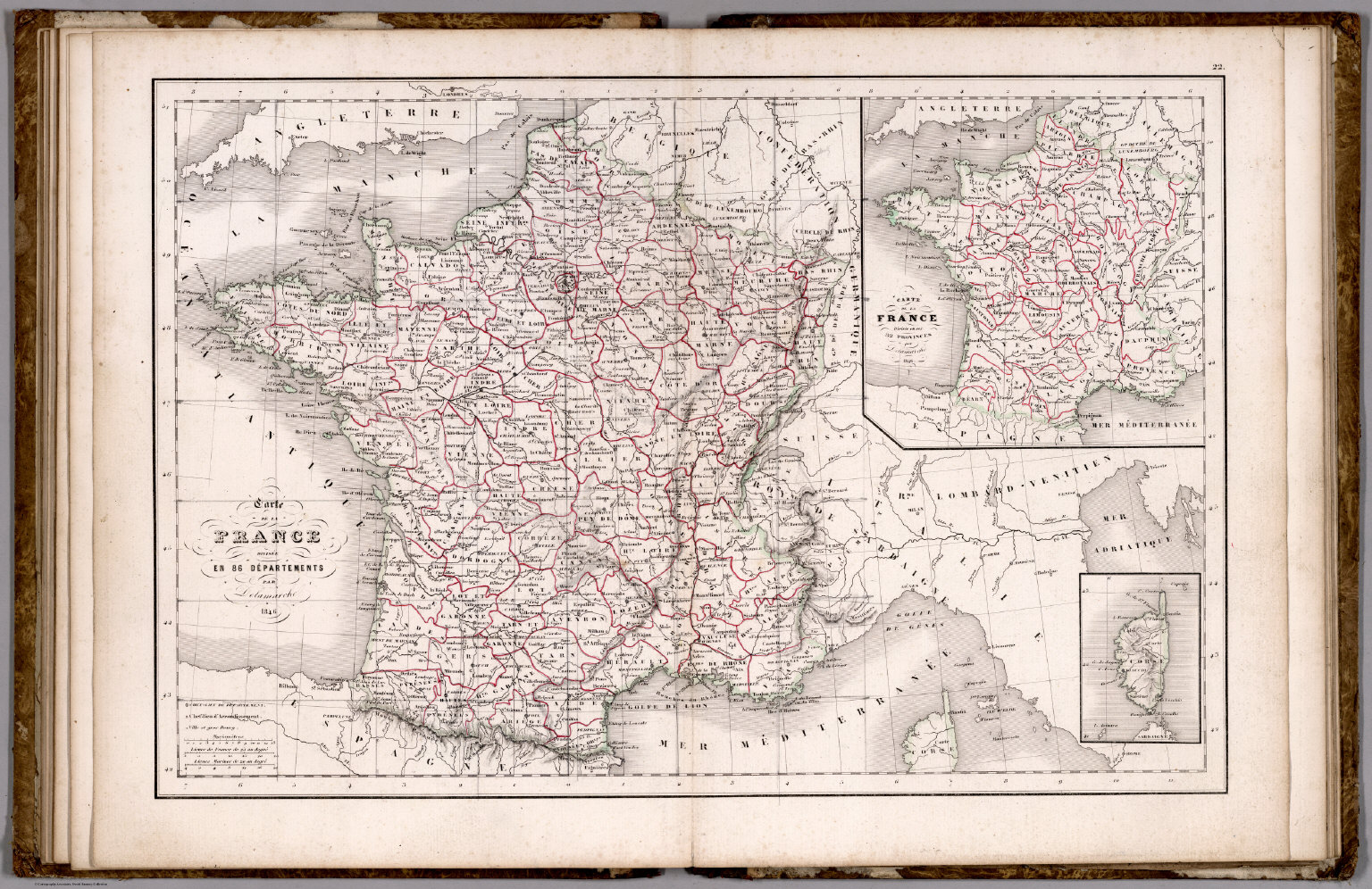 Carte de la France Divisee en 86 Departements ... 1846. - David Rumsey ...