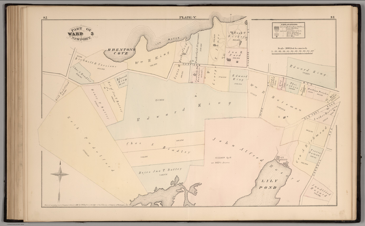 Plate V. Part Of Ward 5, Newport, Rhode Island. - David Rumsey 