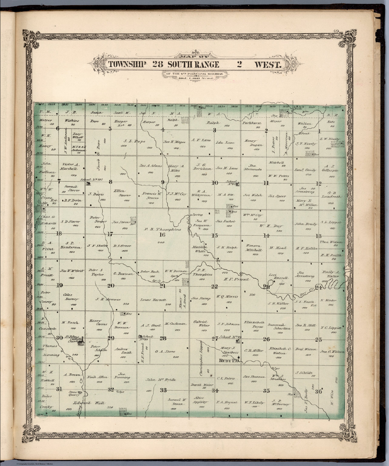 Township 28 South Range 2 West, Sedgwick County, Kansas. David Rumsey