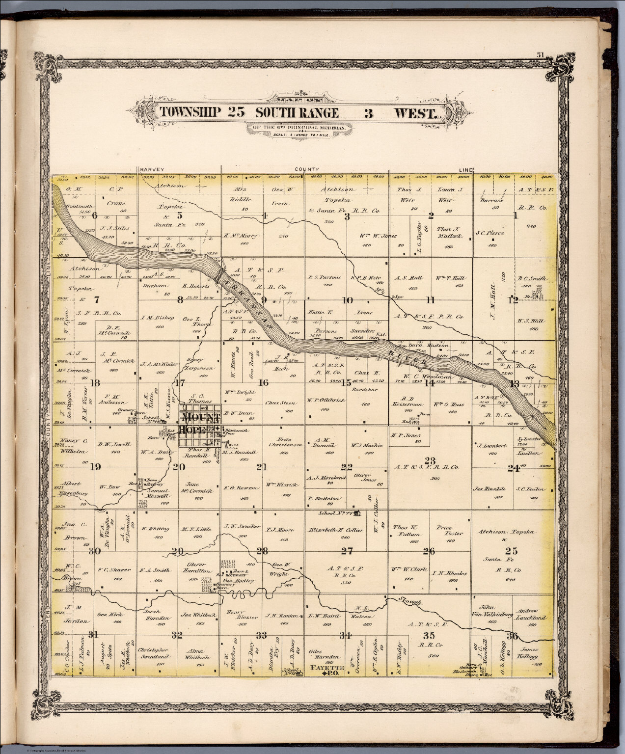 Township 25 South Range 3 West, Sedgwick County, Kansas. - David Rumsey ...