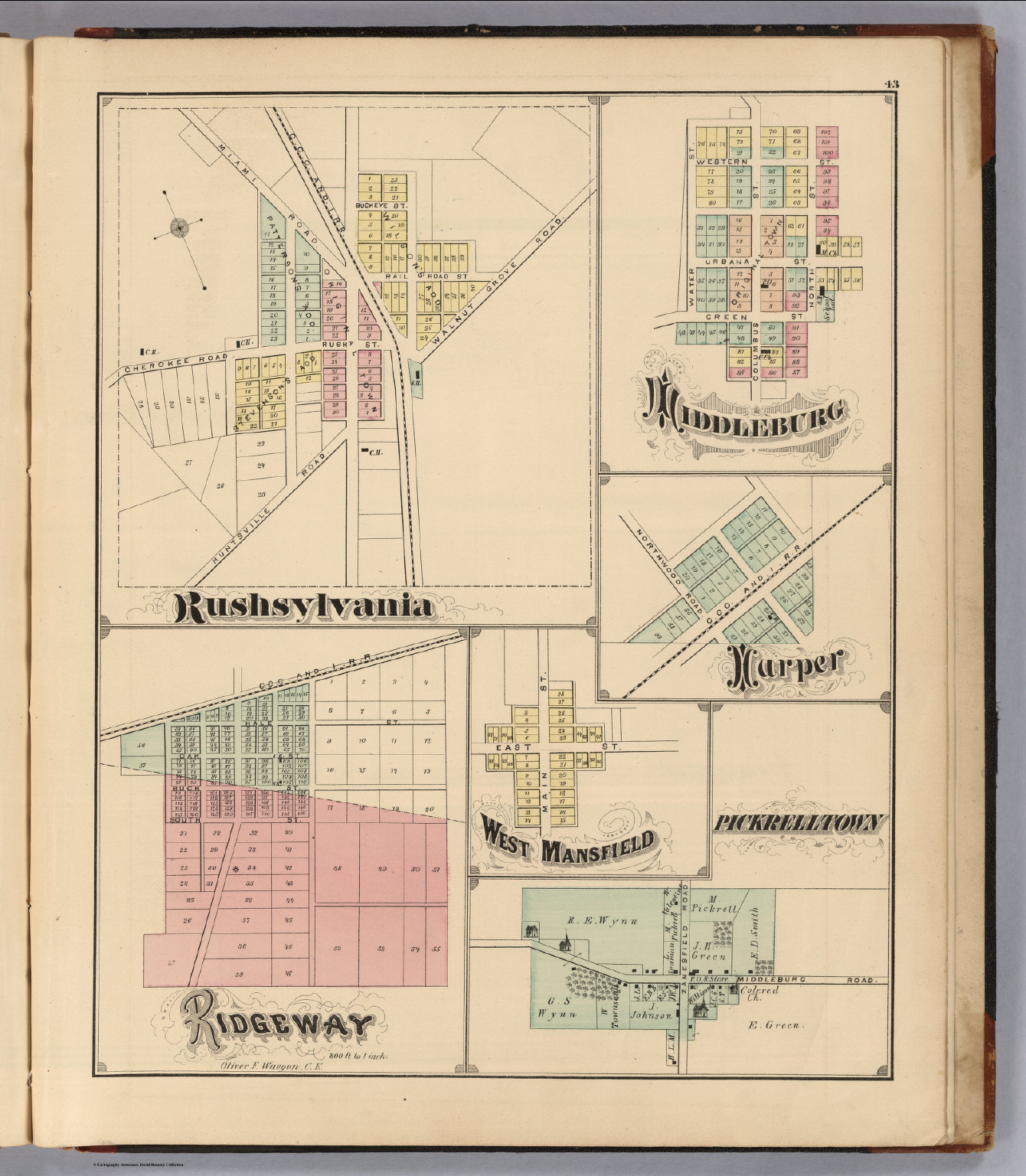 Rushsylvania, Ridgeway, Middleburg, Harper, West Mansfield, and