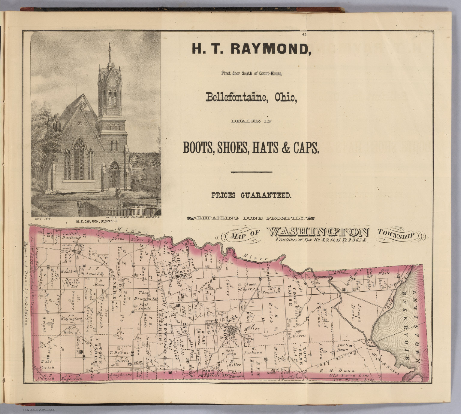 Washington Township, Logan County, Ohio. (View) M.E. Church, Built 1873