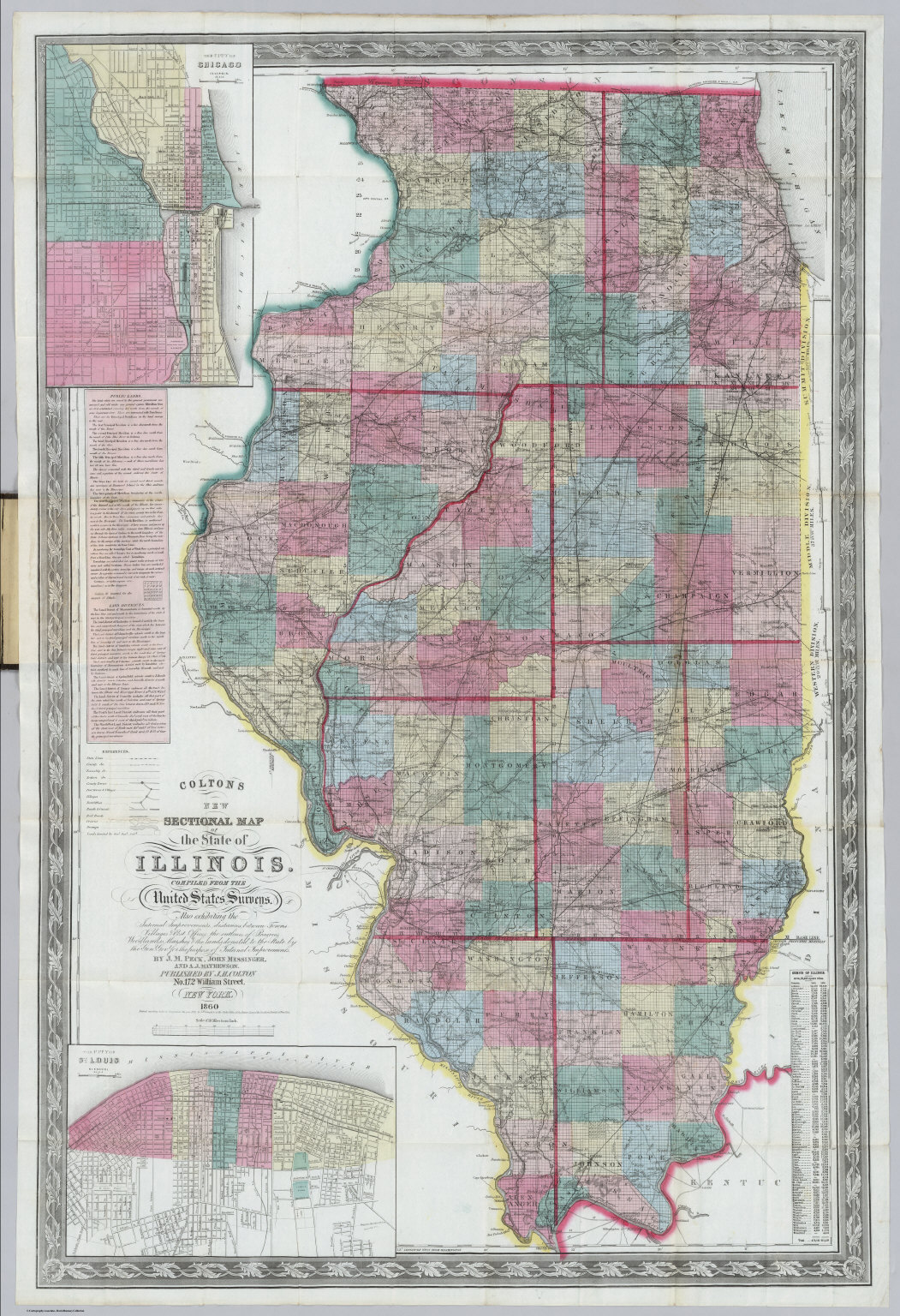 Sectional Map Of The State Of Illinois David Rumsey Historical Map Collection 9098