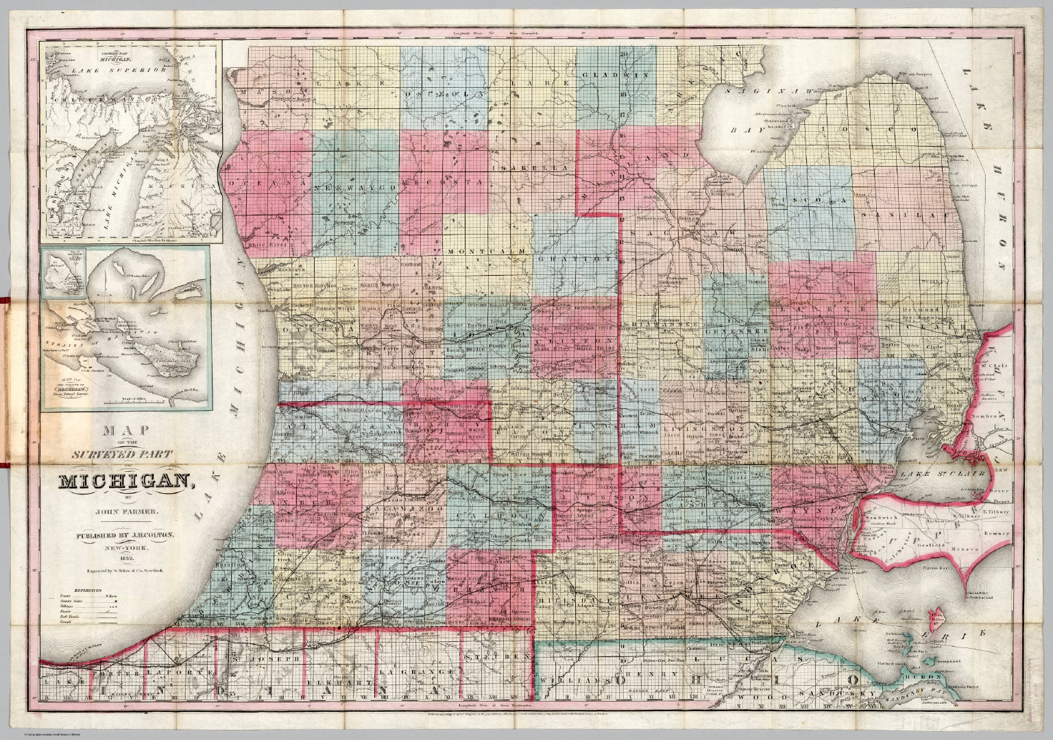 Map Of The Surveyed Part Of Michigan David Rumsey Historical Map