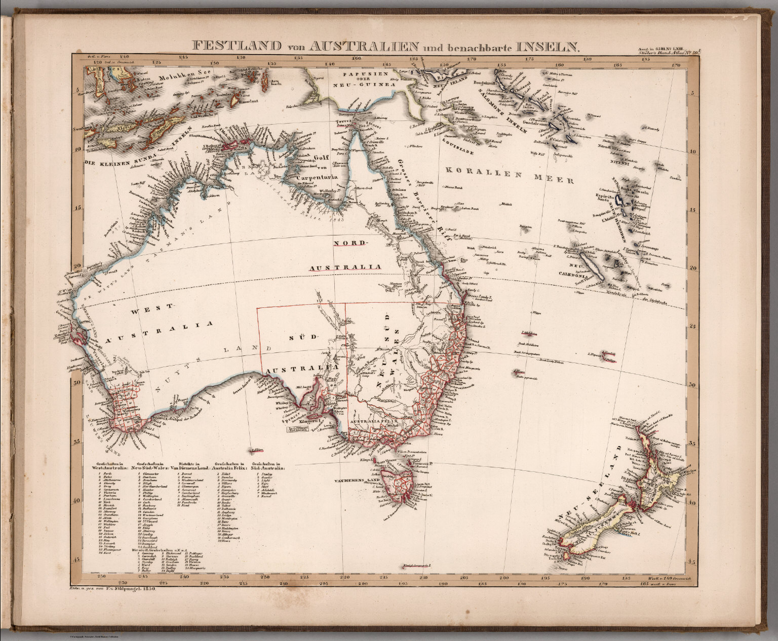 Festland von Australien und benachbarte Inseln. (Austailia and ...