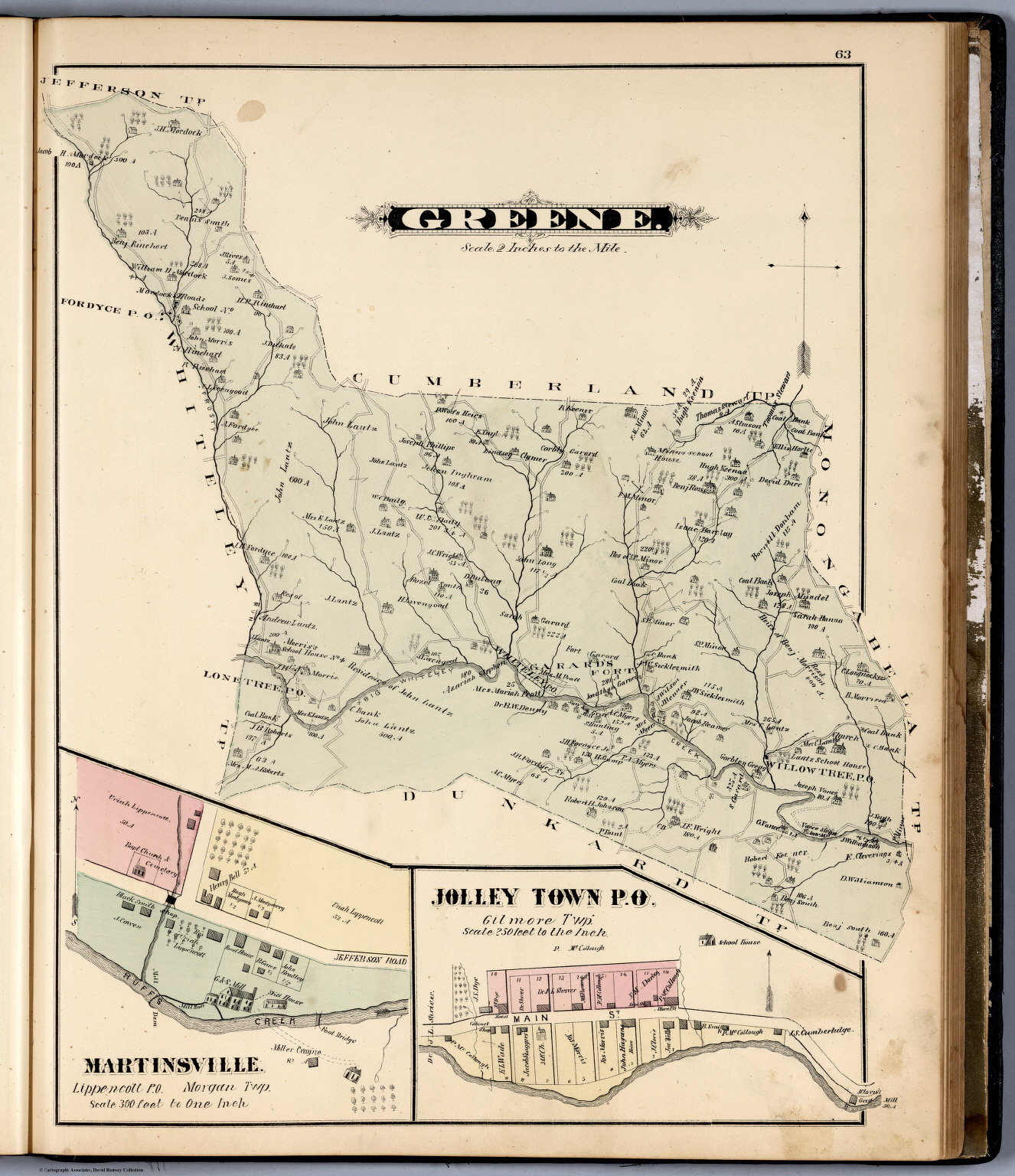 Greene Greene County Pennsylvania Martinsville Jolley Town David Rumsey Historical Map