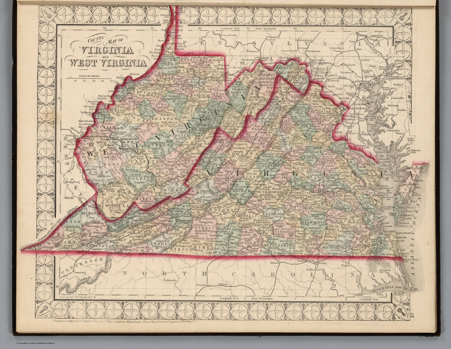 County Map Of Virginia And West Virginia. - David Rumsey Historical Map ...