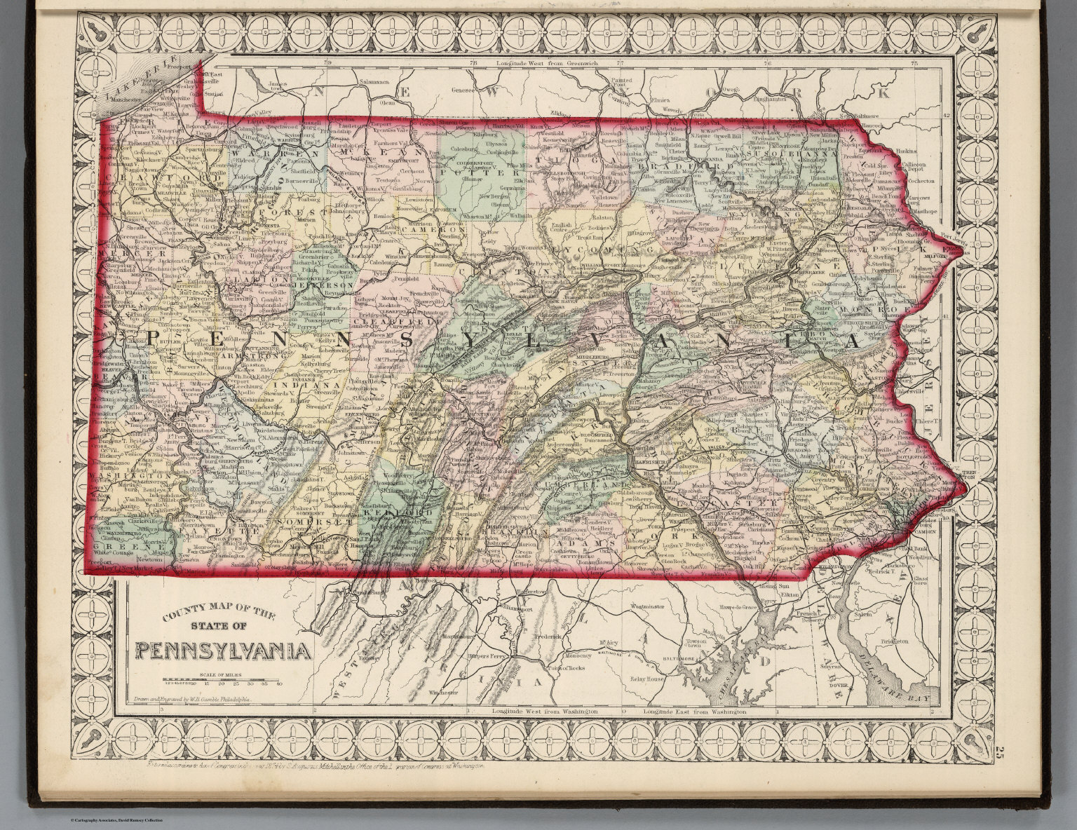 County Map of the State of Pennsylvania. - David Rumsey Historical Map ...