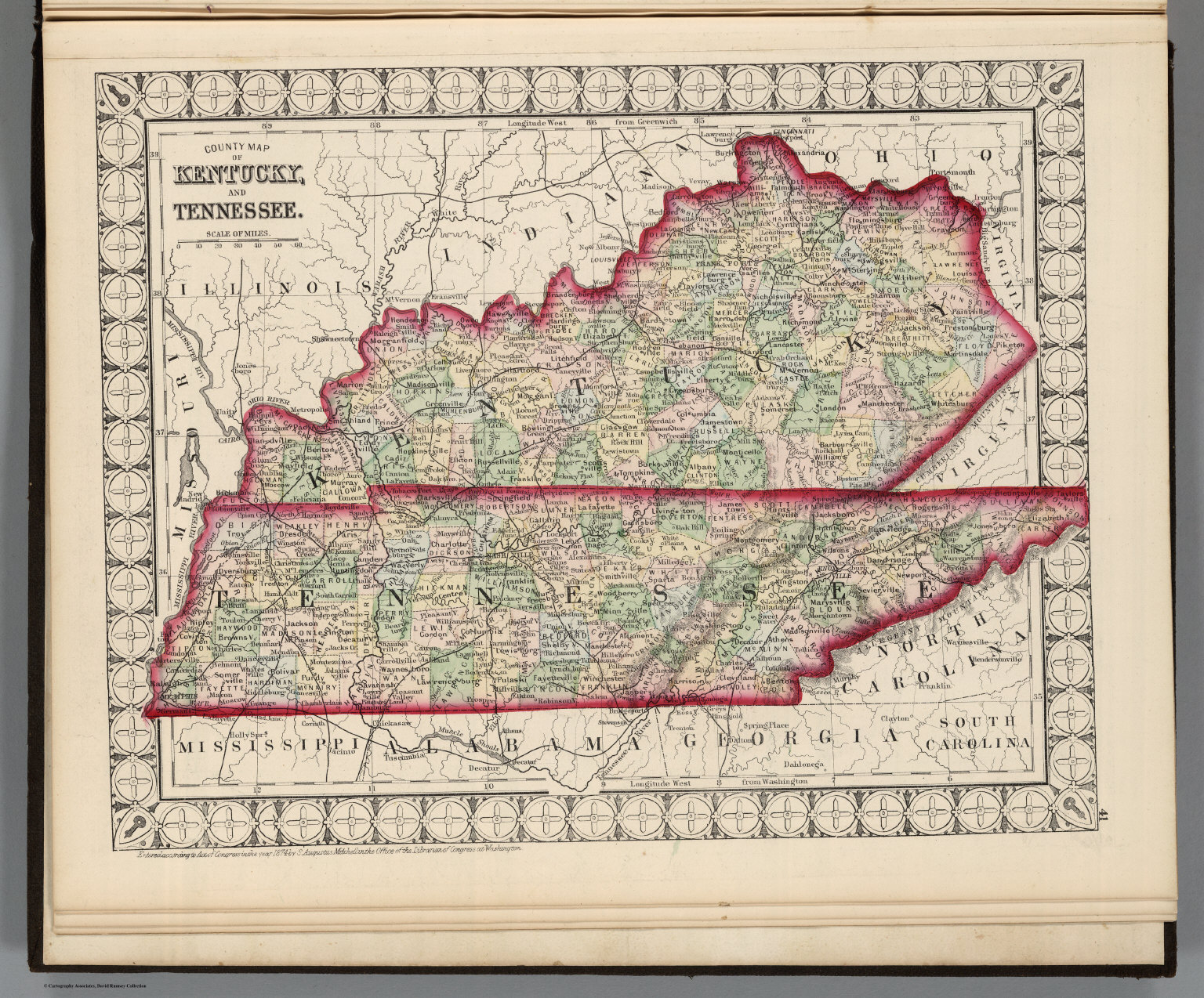 map tennessee and kentucky County Map Of Kentucky And Tennessee David Rumsey Historical map tennessee and kentucky