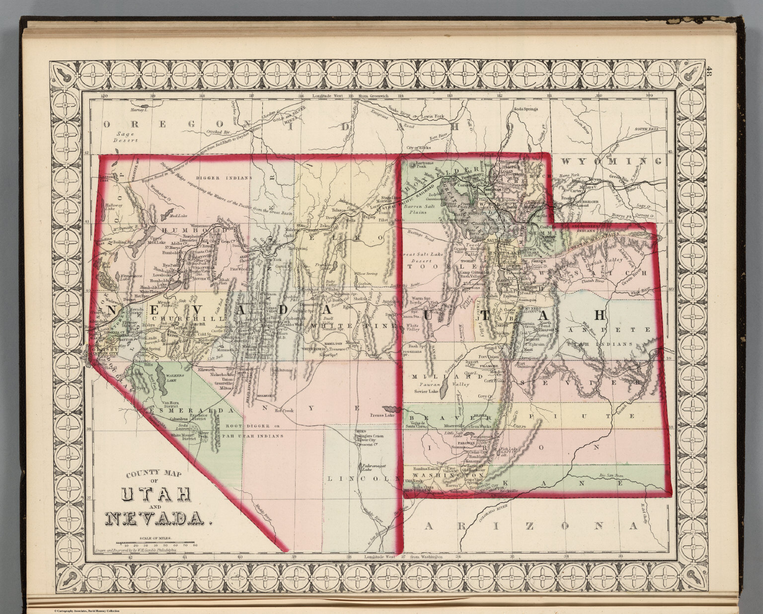 County Map Of Utah And Nevada David Rumsey Historical Map Collection