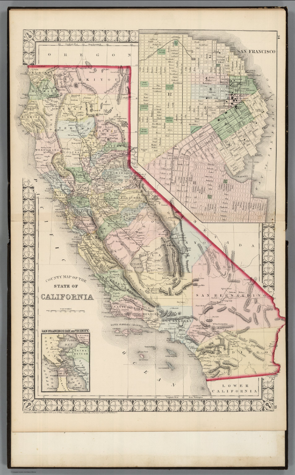 County Map Of The State Of California. San Francisco. - David Rumsey ...