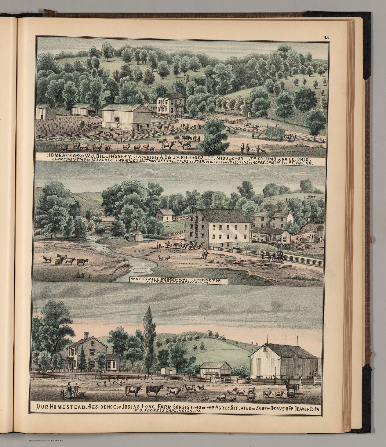 Homestead of W.J. Billingsley ; Watt's Mill ; Residence of Josias Long ...