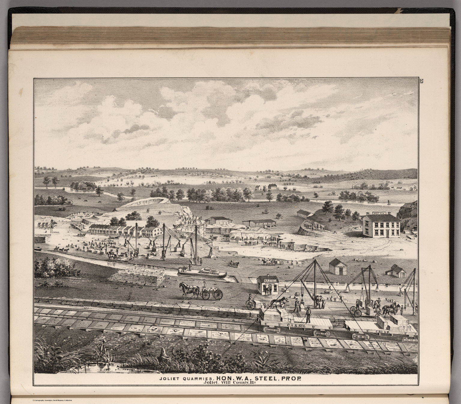 View Joliet Quarries, Hon. W.A. Steel Prop. David Rumsey Historical