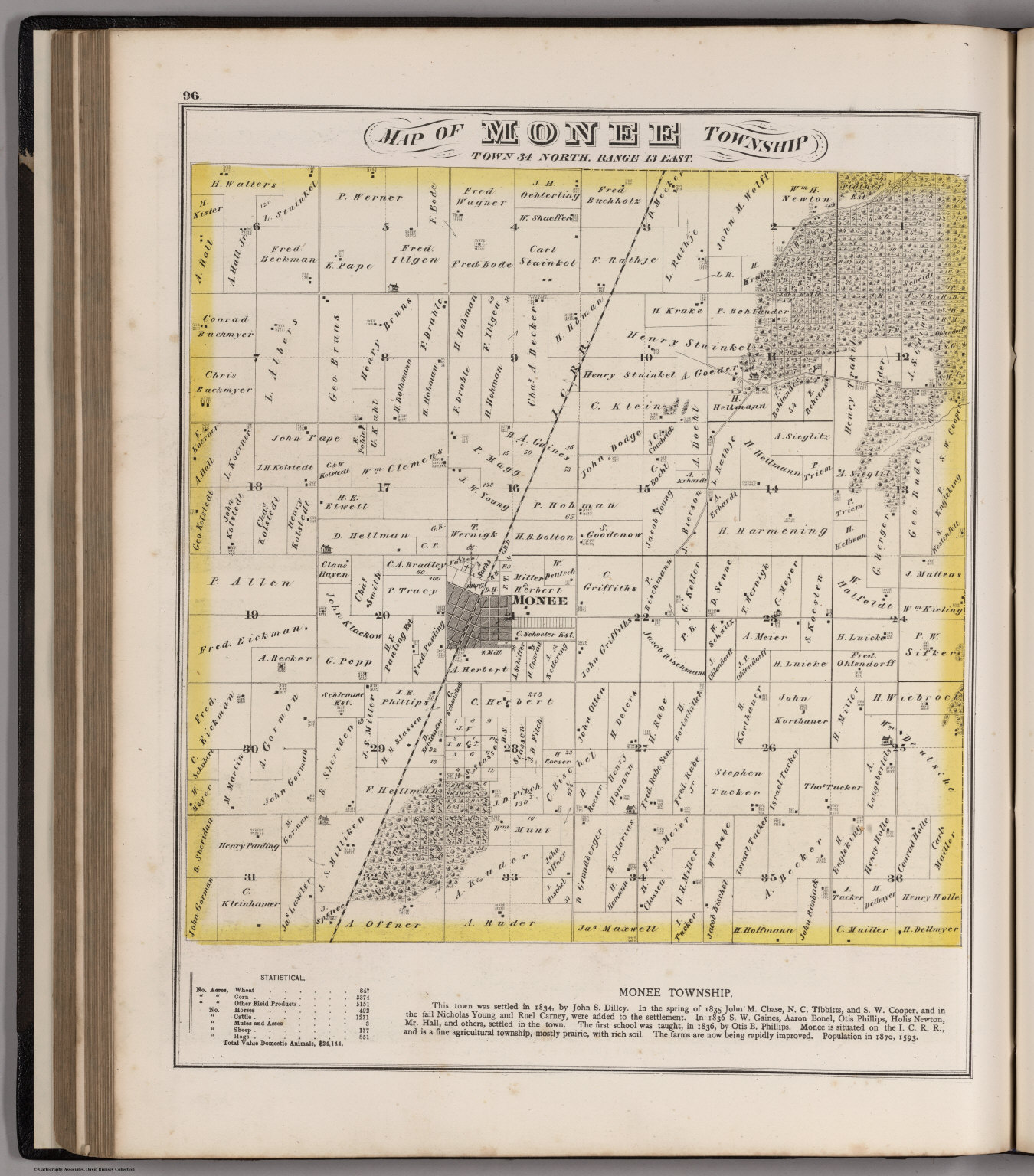 Monee Township Town 34 North Range 13 East Will County Illinois David Rumsey Historical 1583