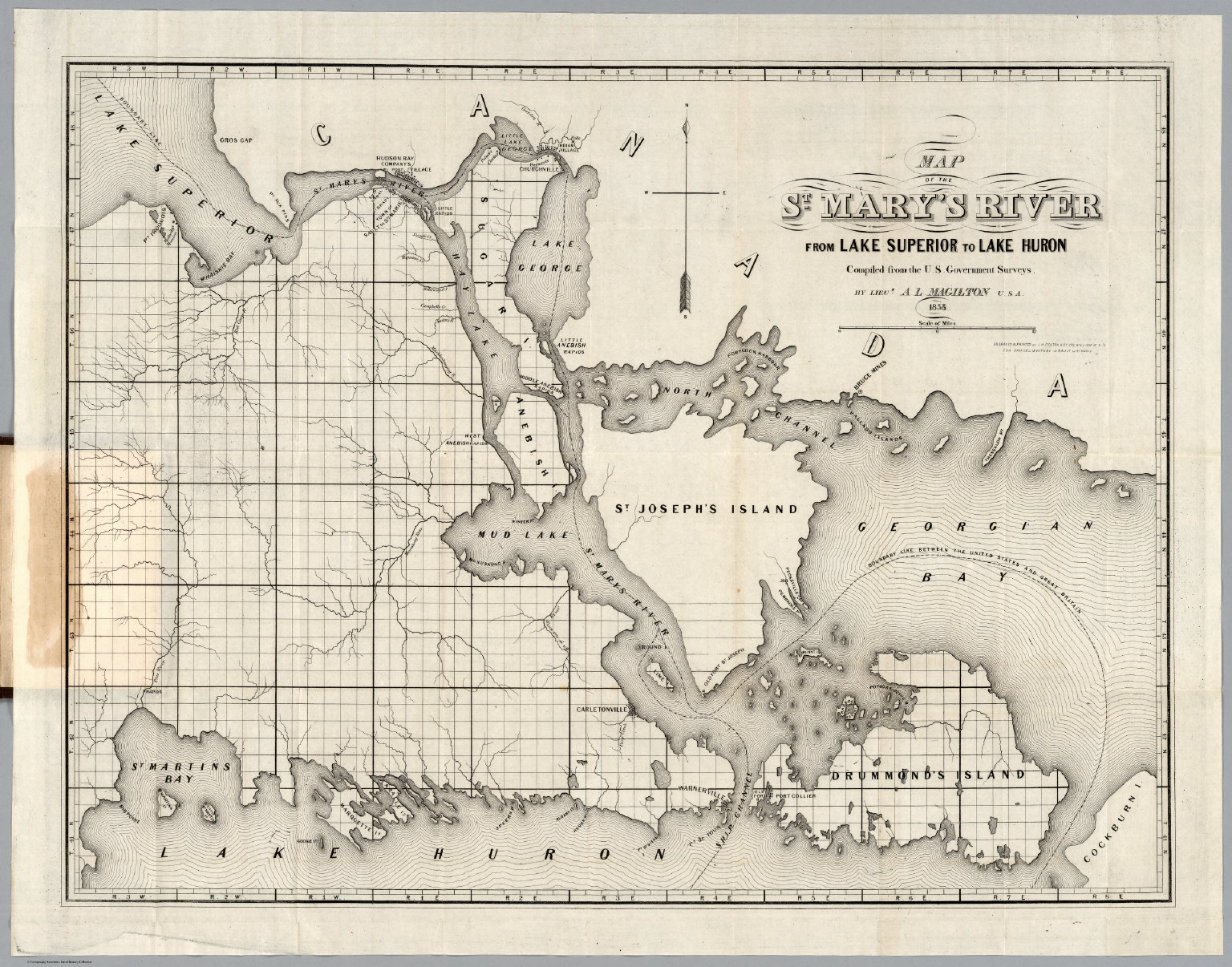 St. Mary's River From Lake Superior To Lake Huron David Rumsey