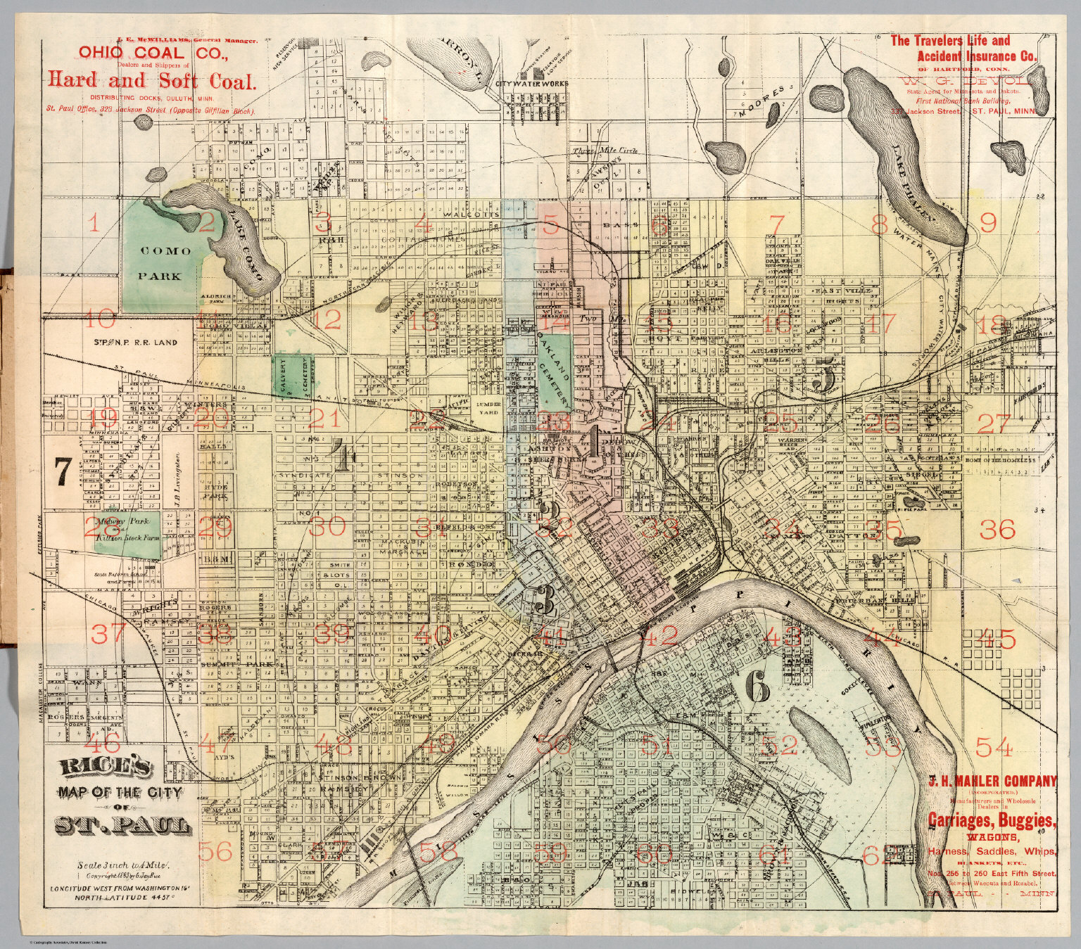 City Of St Paul Map Rice's Map Of The City Of St. Pau   David Rumsey Historical Map 