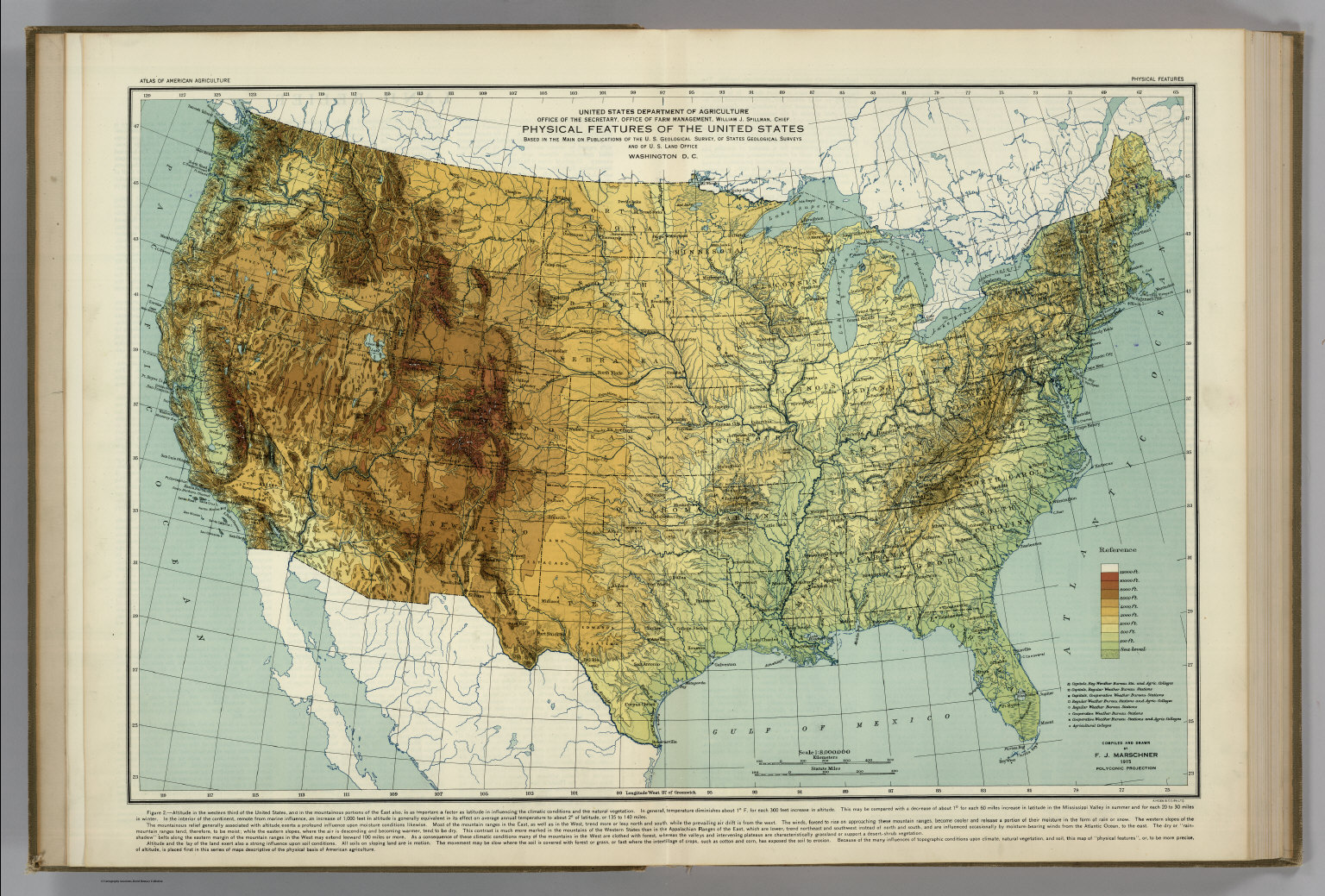 Physical Features of the United States. Atlas of American Agriculture ...