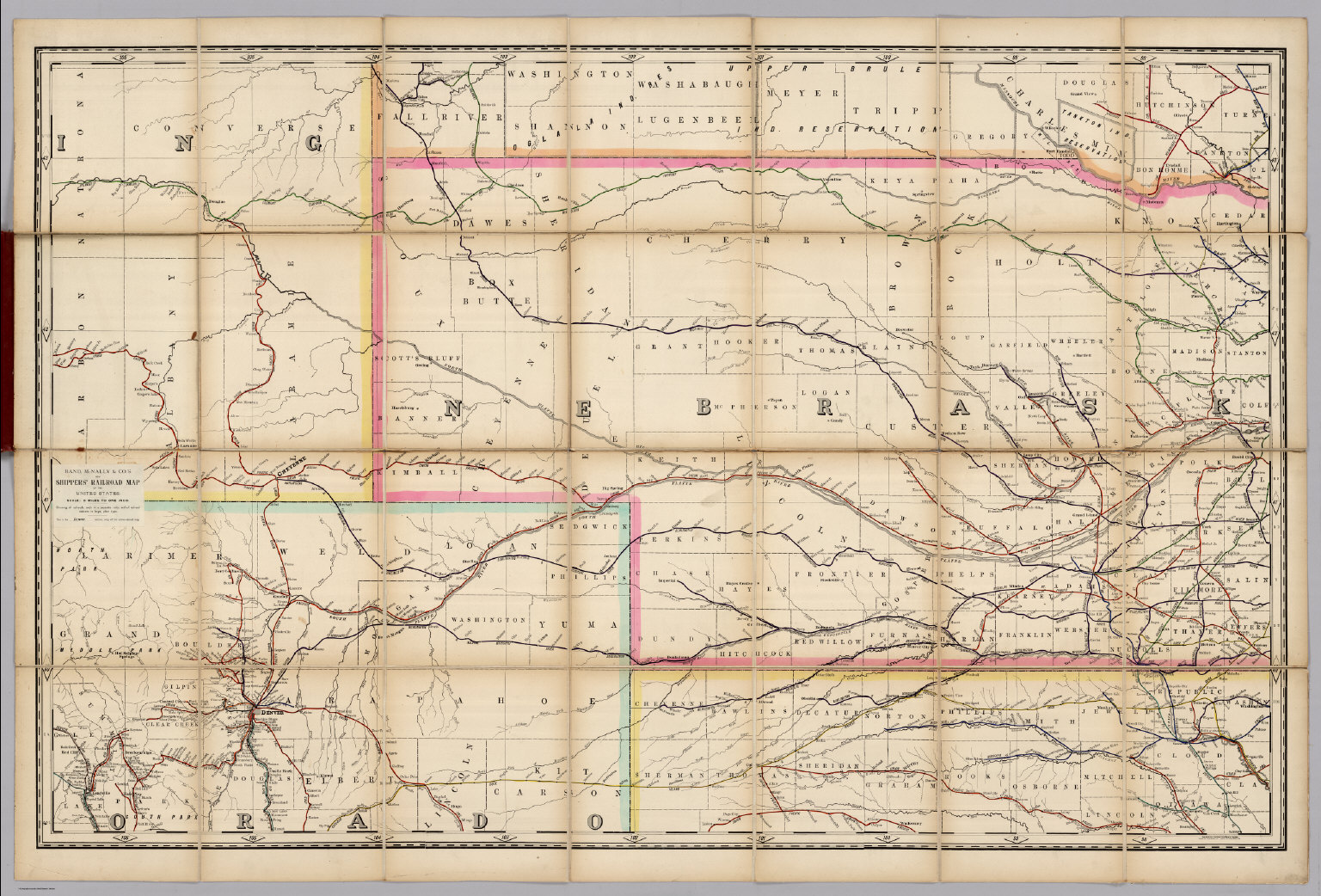 (Nebraska, Colorado) Railroad Map of the United States. David Rumsey