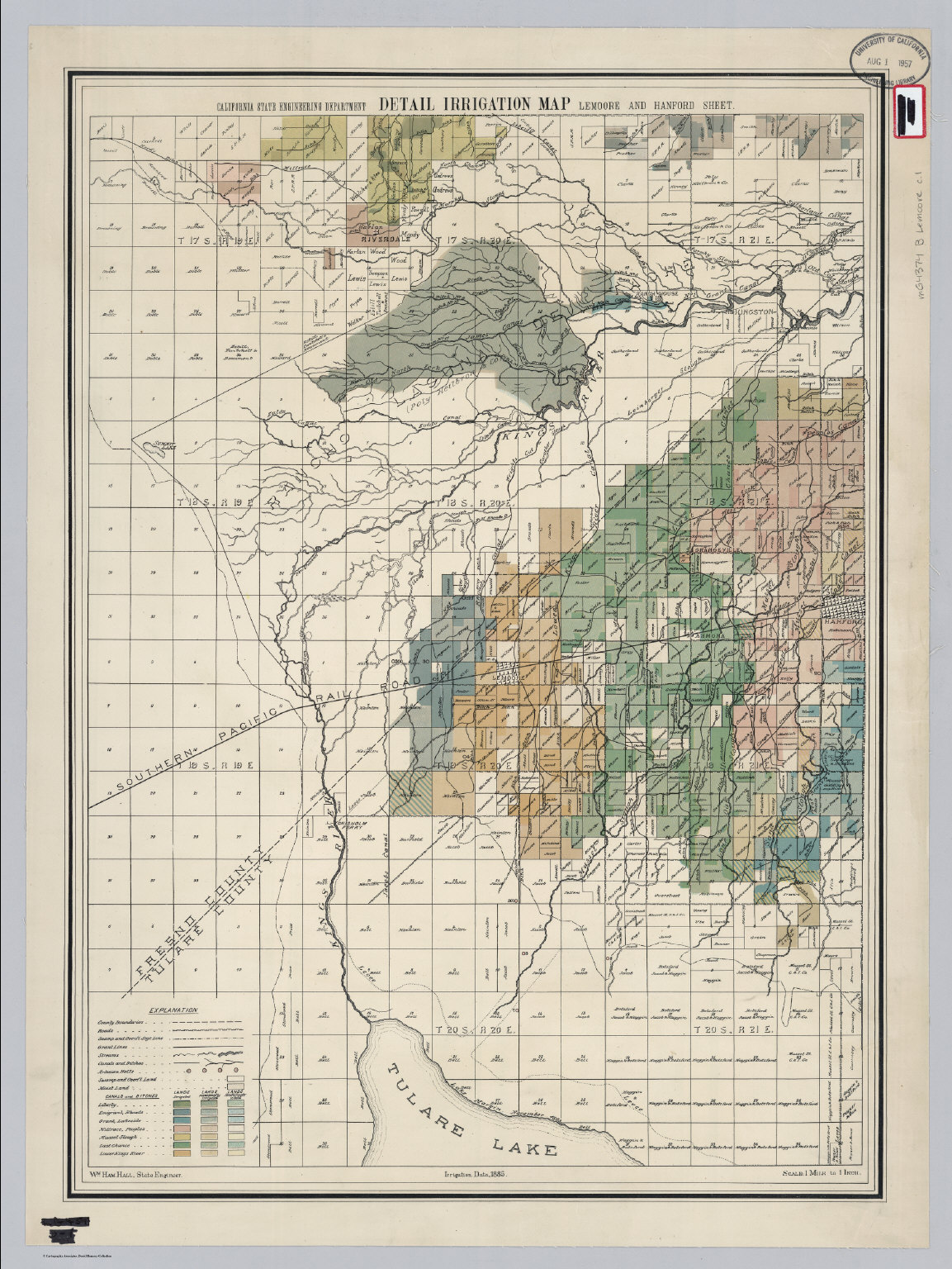 Lemoore and Hanford Sheet. Detail Irrigation Map. - David Rumsey ...