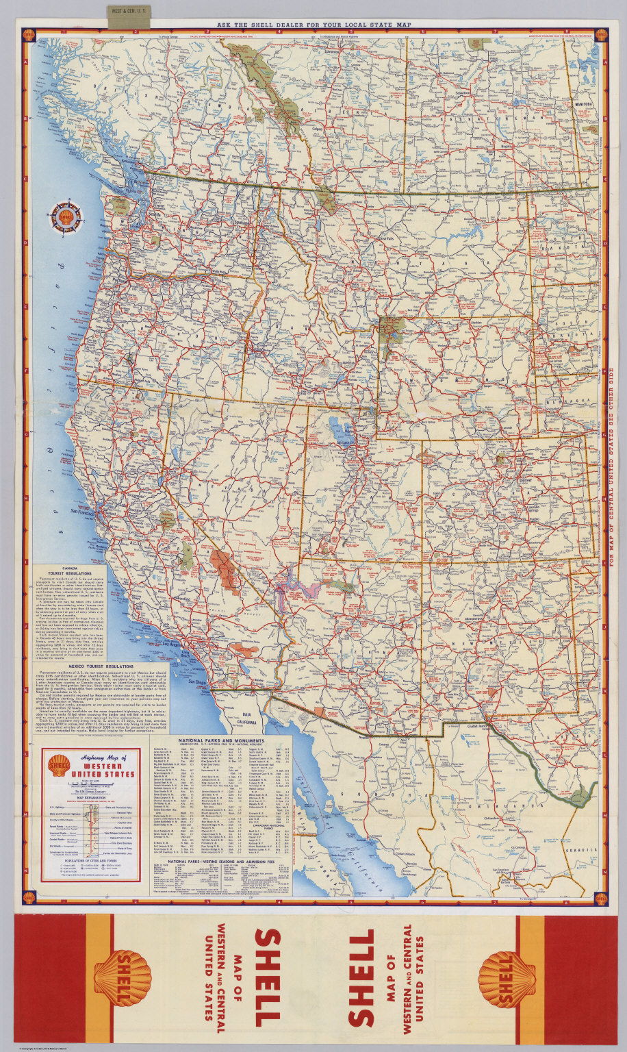 Shell Highway Map Of Western United States David Rumsey Historical Map Collection