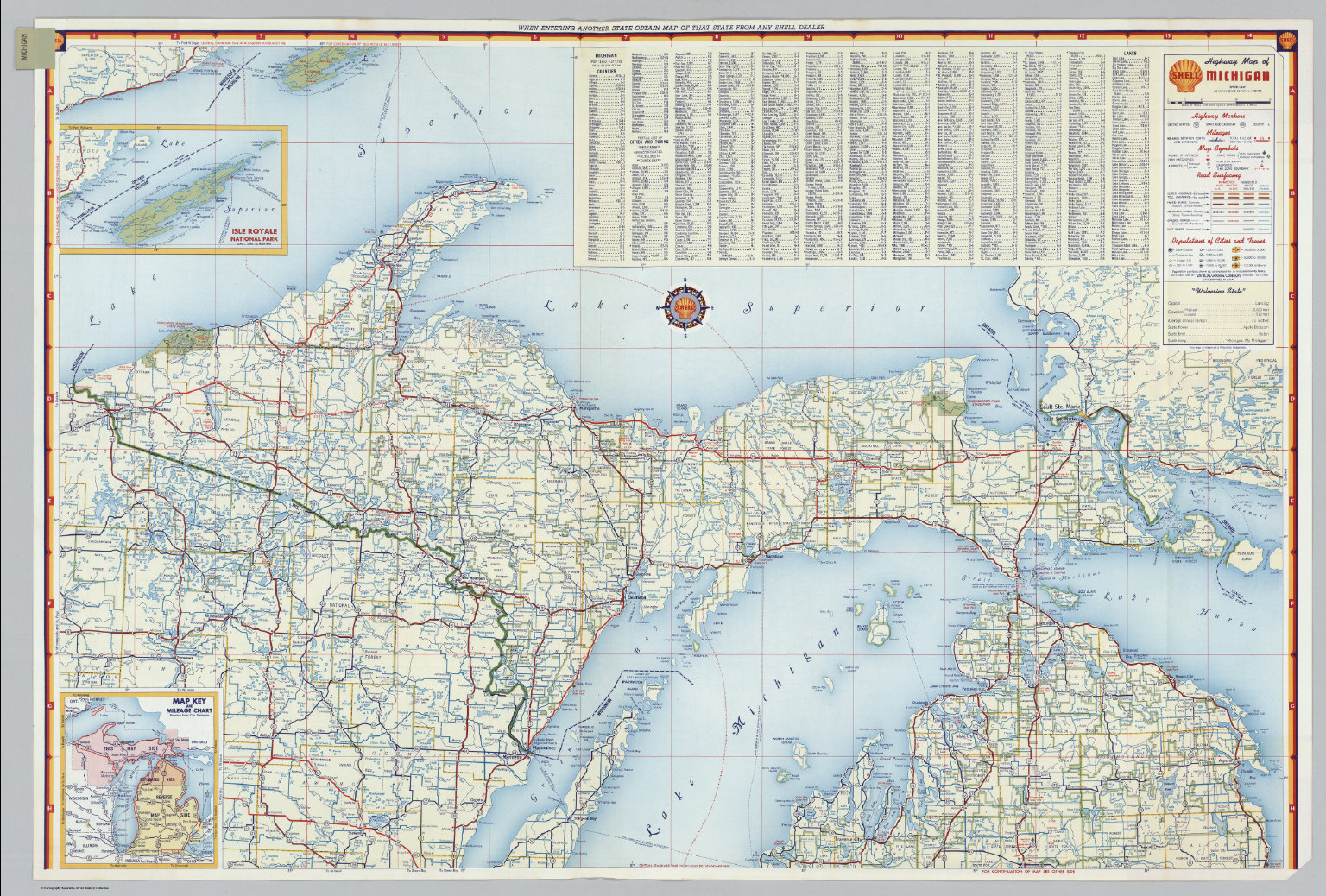 Michigan NOS 1950 D-X Road Map 