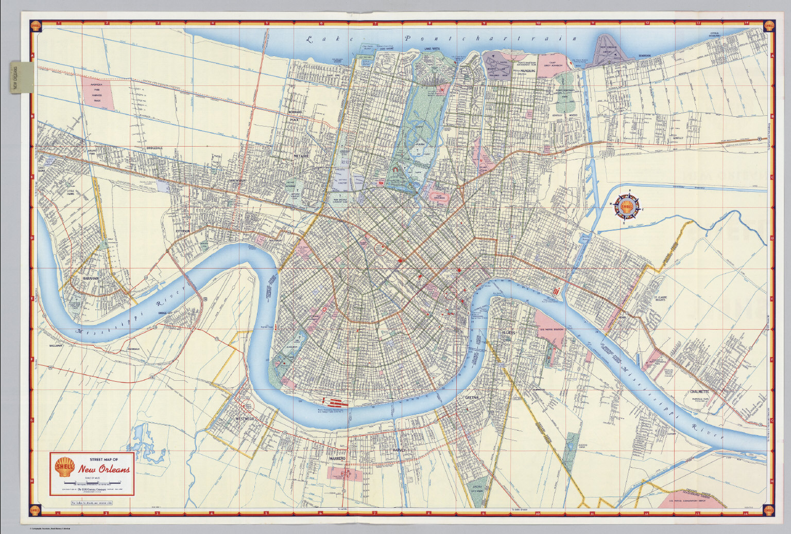 Street Map Of New Orleans Shell Street Map Of New Orleans. - David Rumsey Historical Map Collection